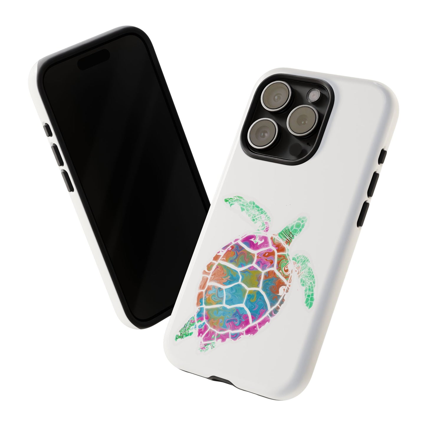 Sea Turtle Tough Phone Case — Colorful Watercolor Turtle Protective Cover