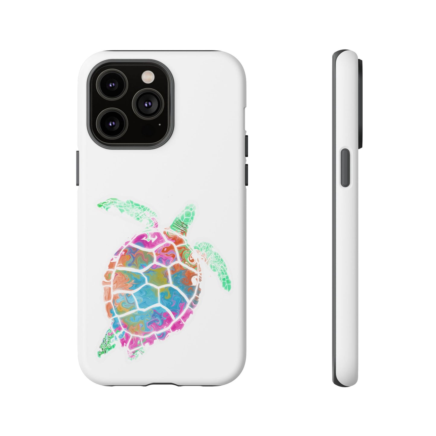 Sea Turtle Tough Phone Case — Colorful Watercolor Turtle Protective Cover