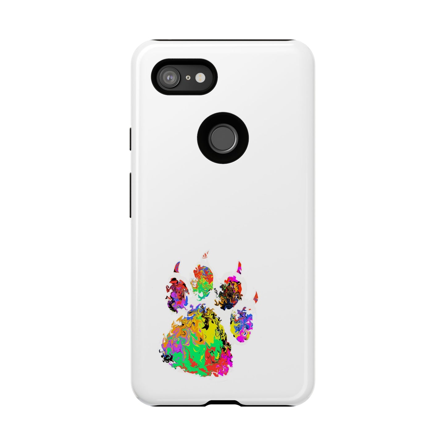 Colorful Paw Print Phone Case — Protective Pet Lover iPhone Case