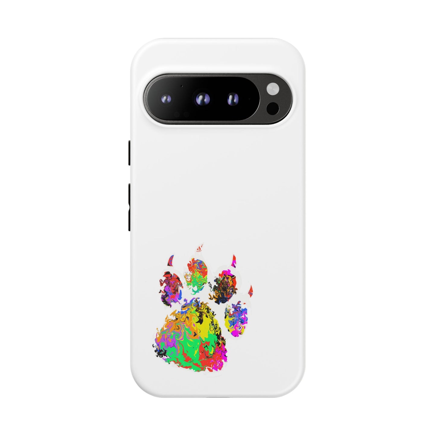 Colorful Paw Print Phone Case — Protective Pet Lover iPhone Case