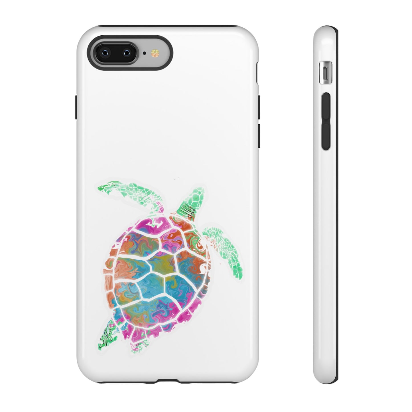 Sea Turtle Tough Phone Case — Colorful Watercolor Turtle Protective Cover