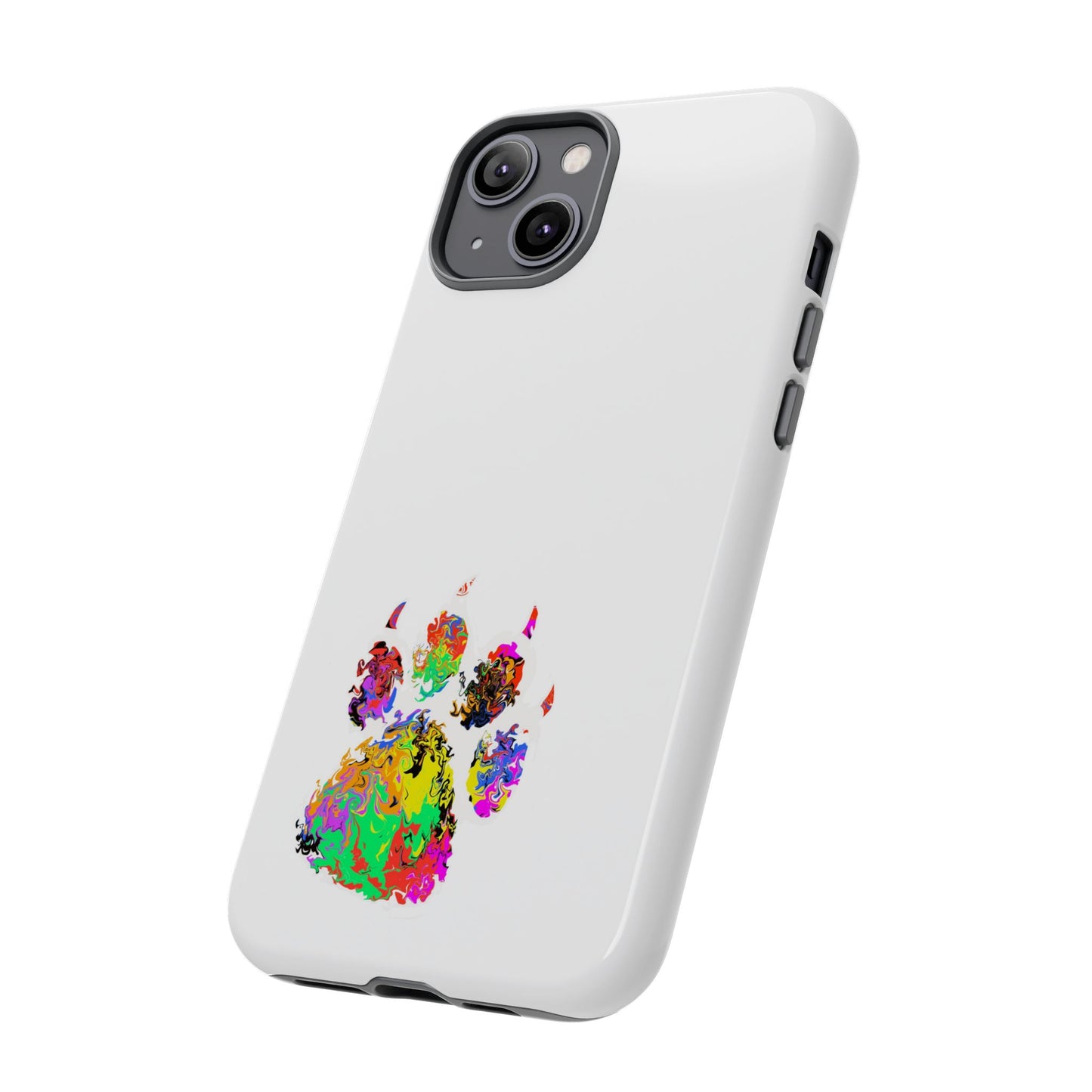 Colorful Paw Print Phone Case — Protective Pet Lover iPhone Case
