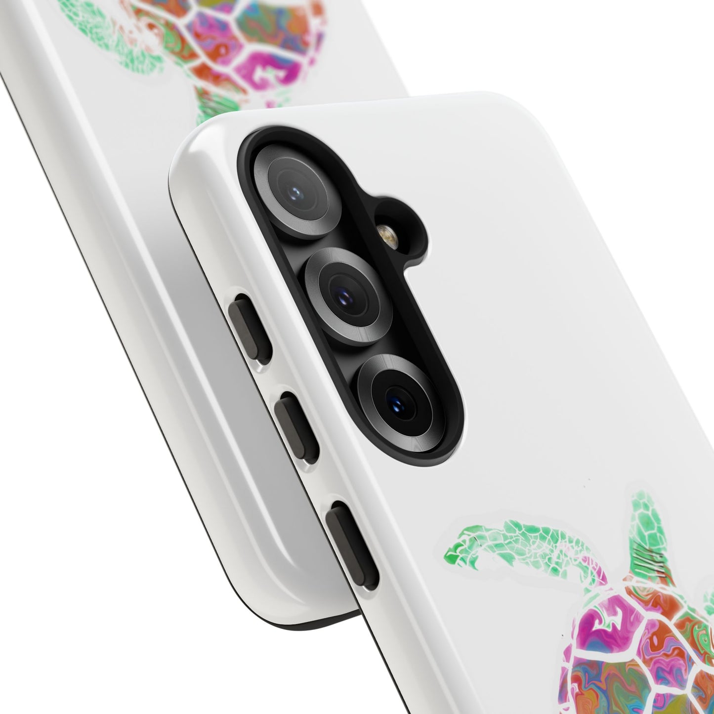 Sea Turtle Tough Phone Case — Colorful Watercolor Turtle Protective Cover