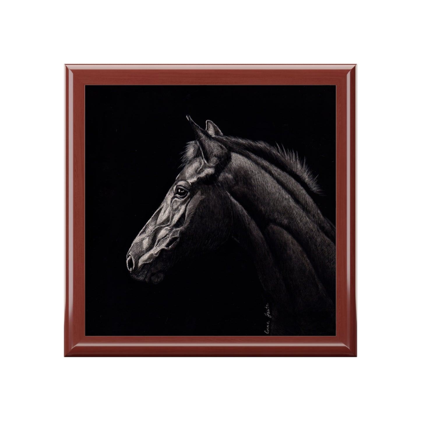 Black Horse Keepsake Jewelry Box — Elegant Equestrian Gift