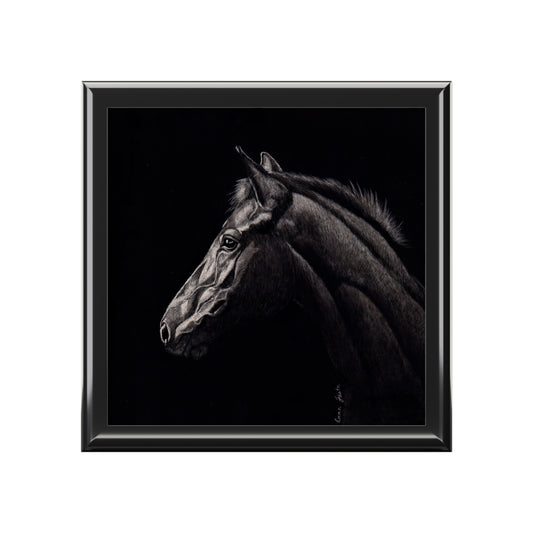 Black Horse Keepsake Jewelry Box — Elegant Equestrian Gift