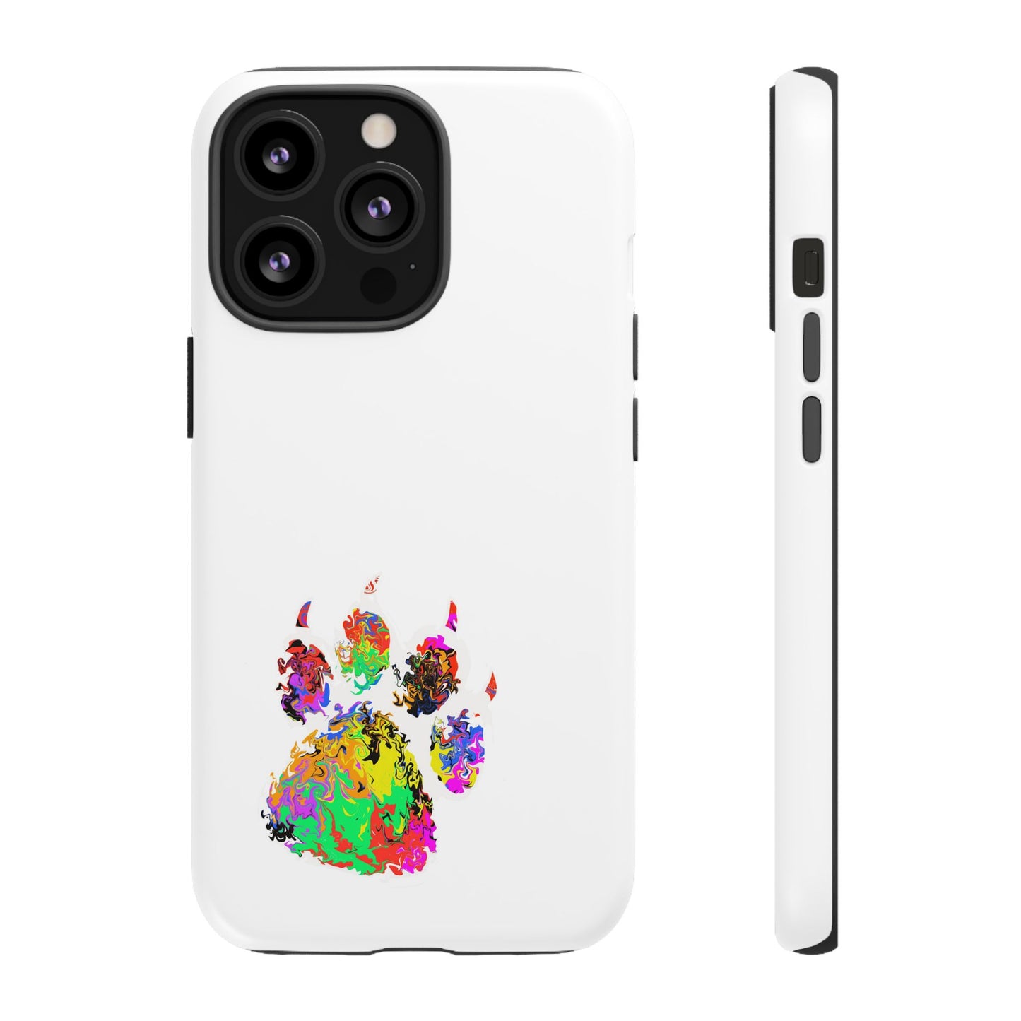 Colorful Paw Print Phone Case — Protective Pet Lover iPhone Case