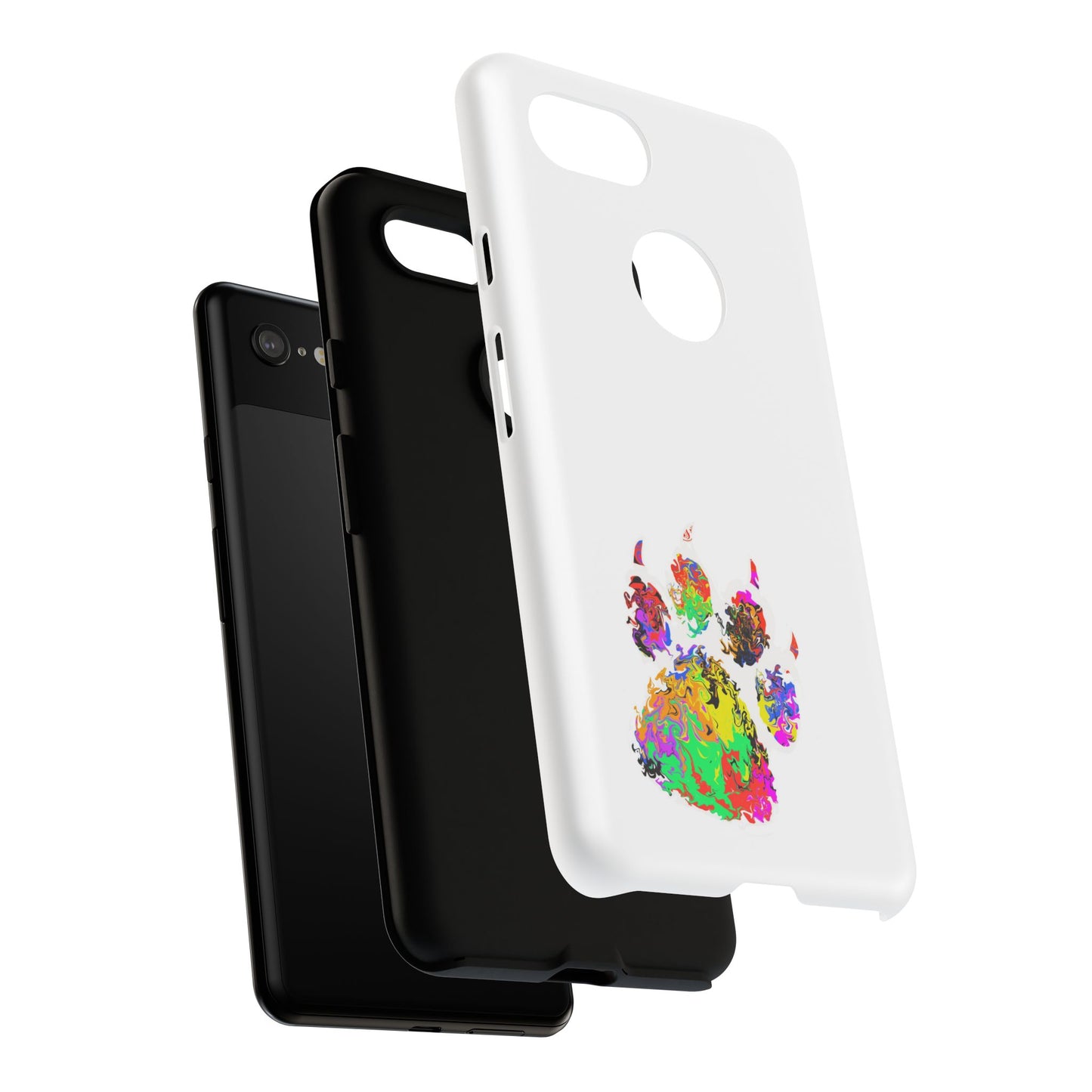 Colorful Paw Print Phone Case — Protective Pet Lover iPhone Case