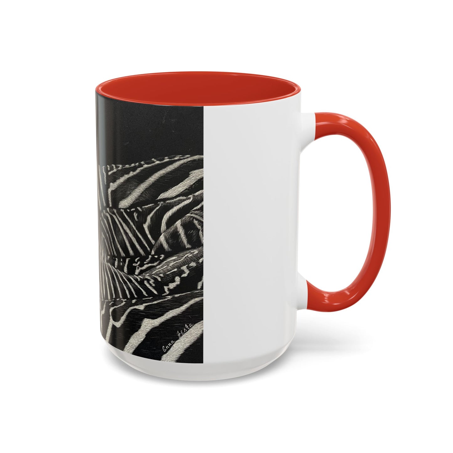 Zebra Stripe Accent Coffee Mug — Black Interior 11/15oz