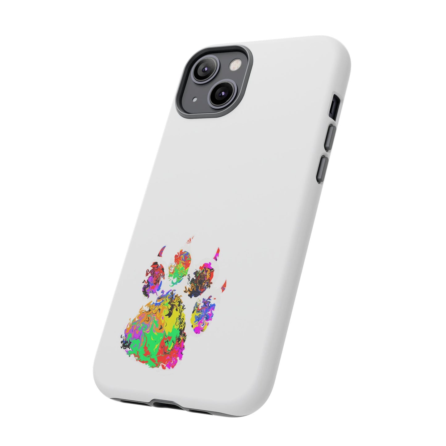 Colorful Paw Print Phone Case — Protective Pet Lover iPhone Case
