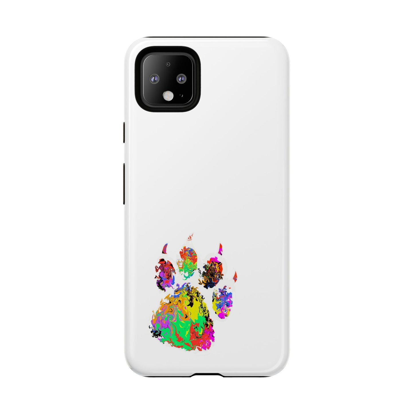 Colorful Paw Print Phone Case — Protective Pet Lover iPhone Case