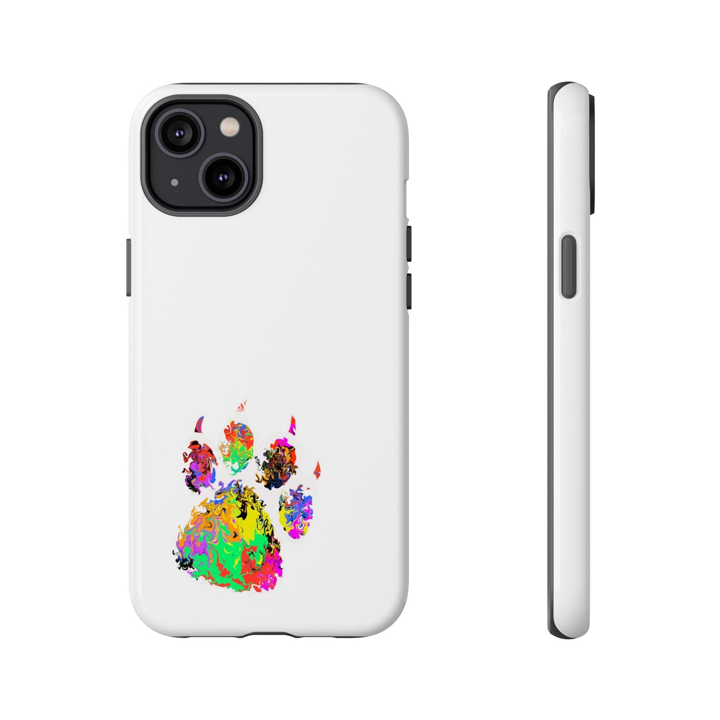 Colorful Paw Print Phone Case — Protective Pet Lover iPhone Case