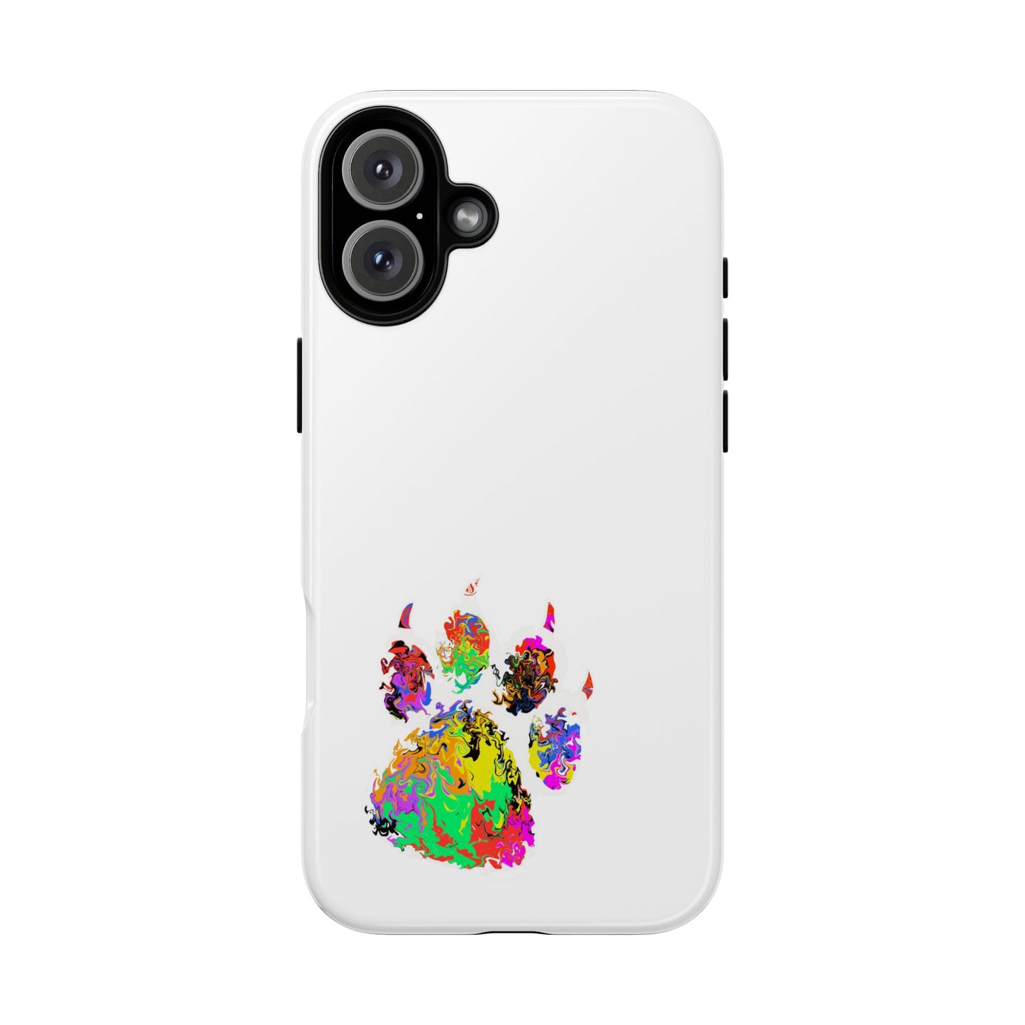 Colorful Paw Print Phone Case — Protective Pet Lover iPhone Case