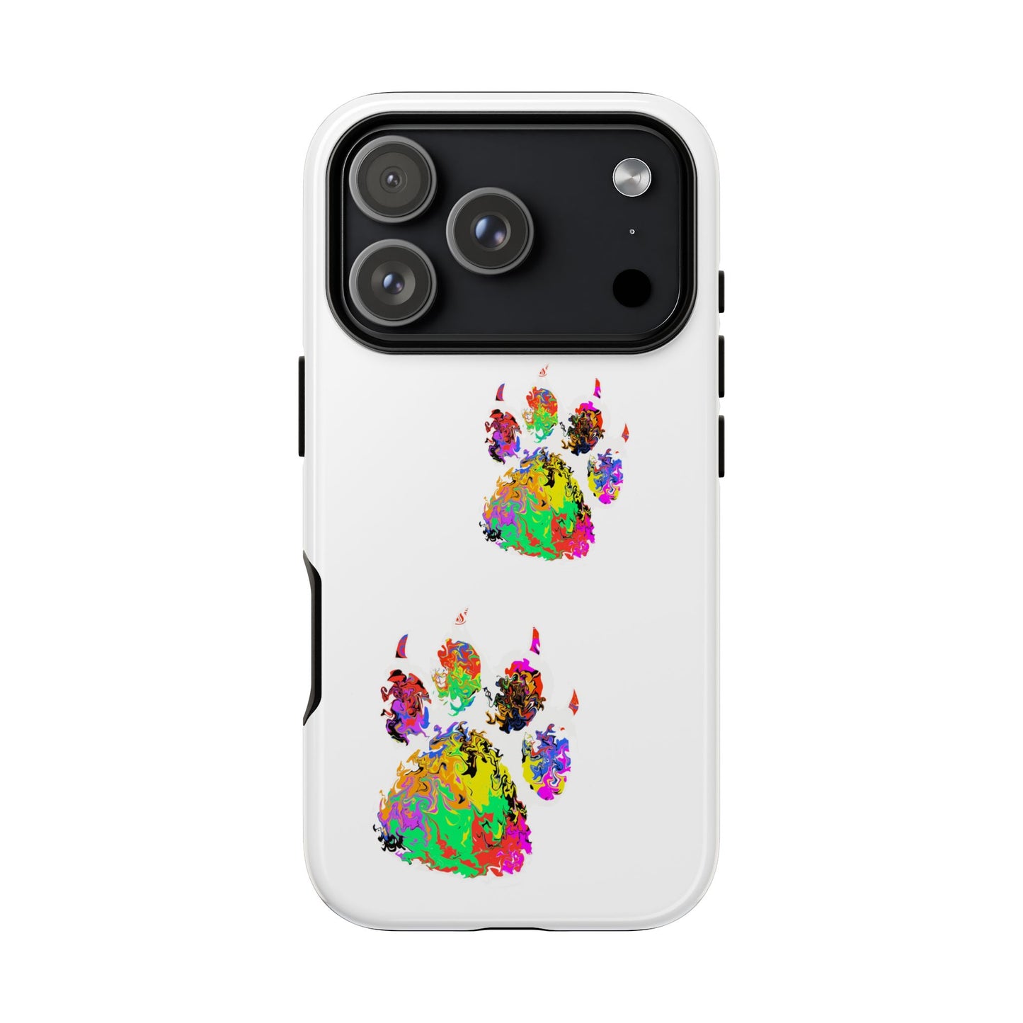 Phone Case — Colorful Paw Print Tough Case, Pet Lover Protective Phone Cover