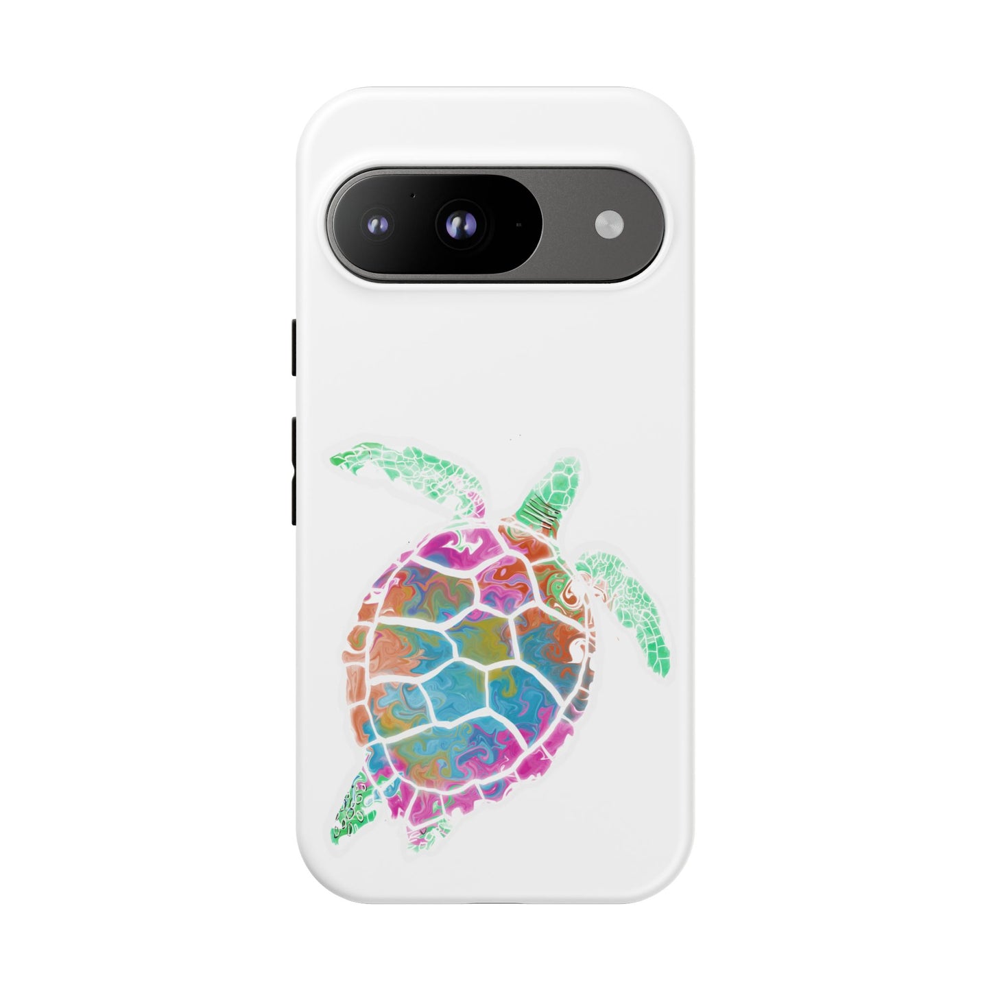 Sea Turtle Tough Phone Case — Colorful Watercolor Turtle Protective Cover