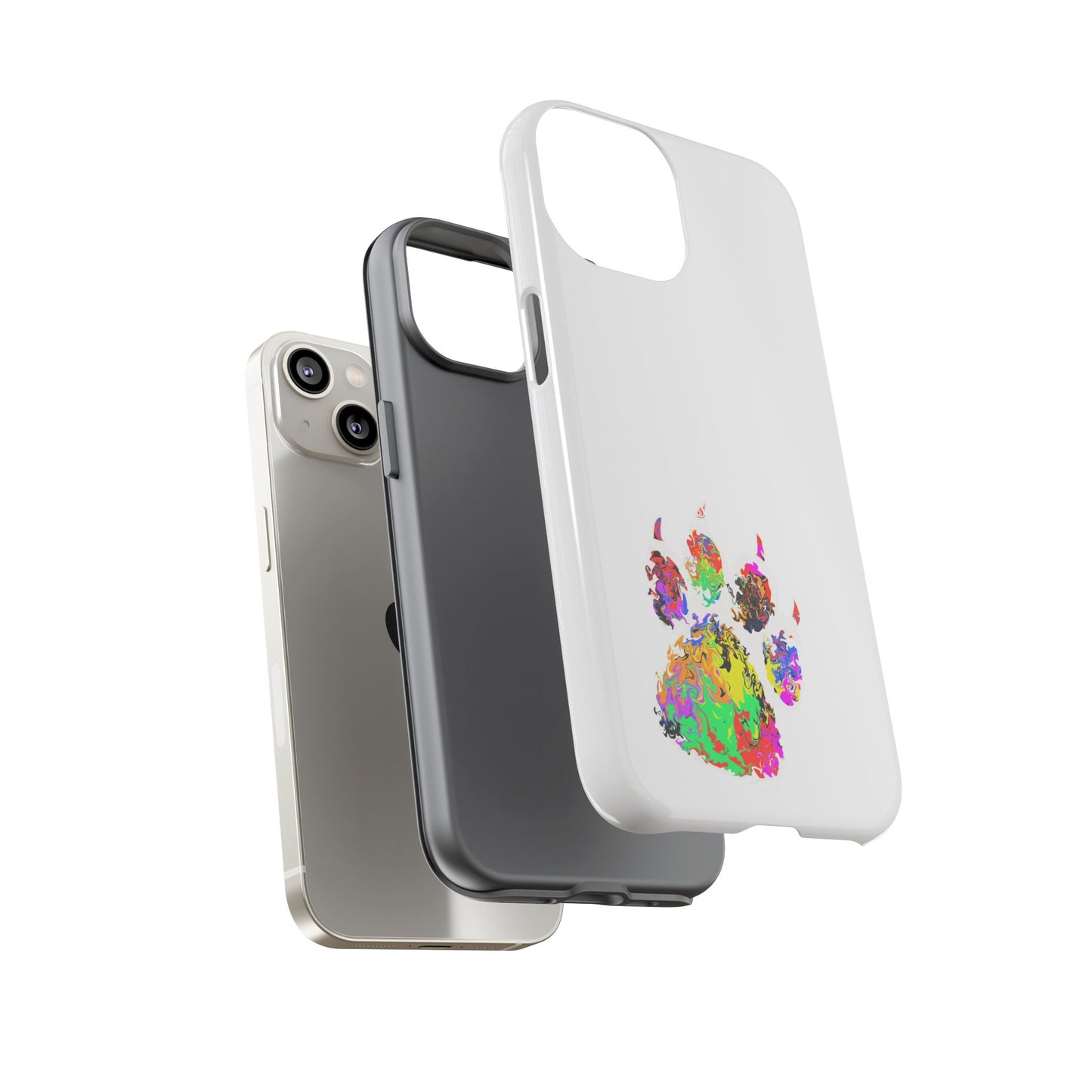Colorful Paw Print Phone Case — Protective Pet Lover iPhone Case