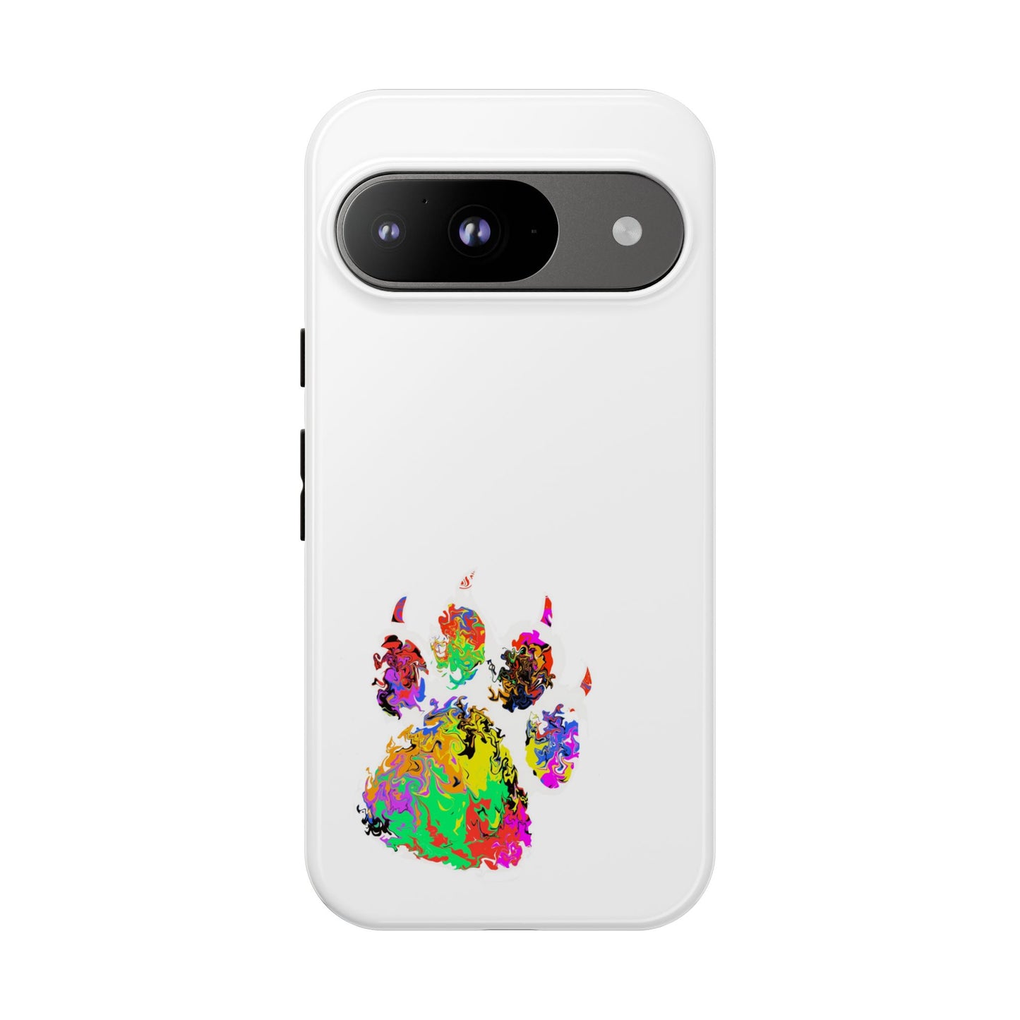 Colorful Paw Print Phone Case — Protective Pet Lover iPhone Case
