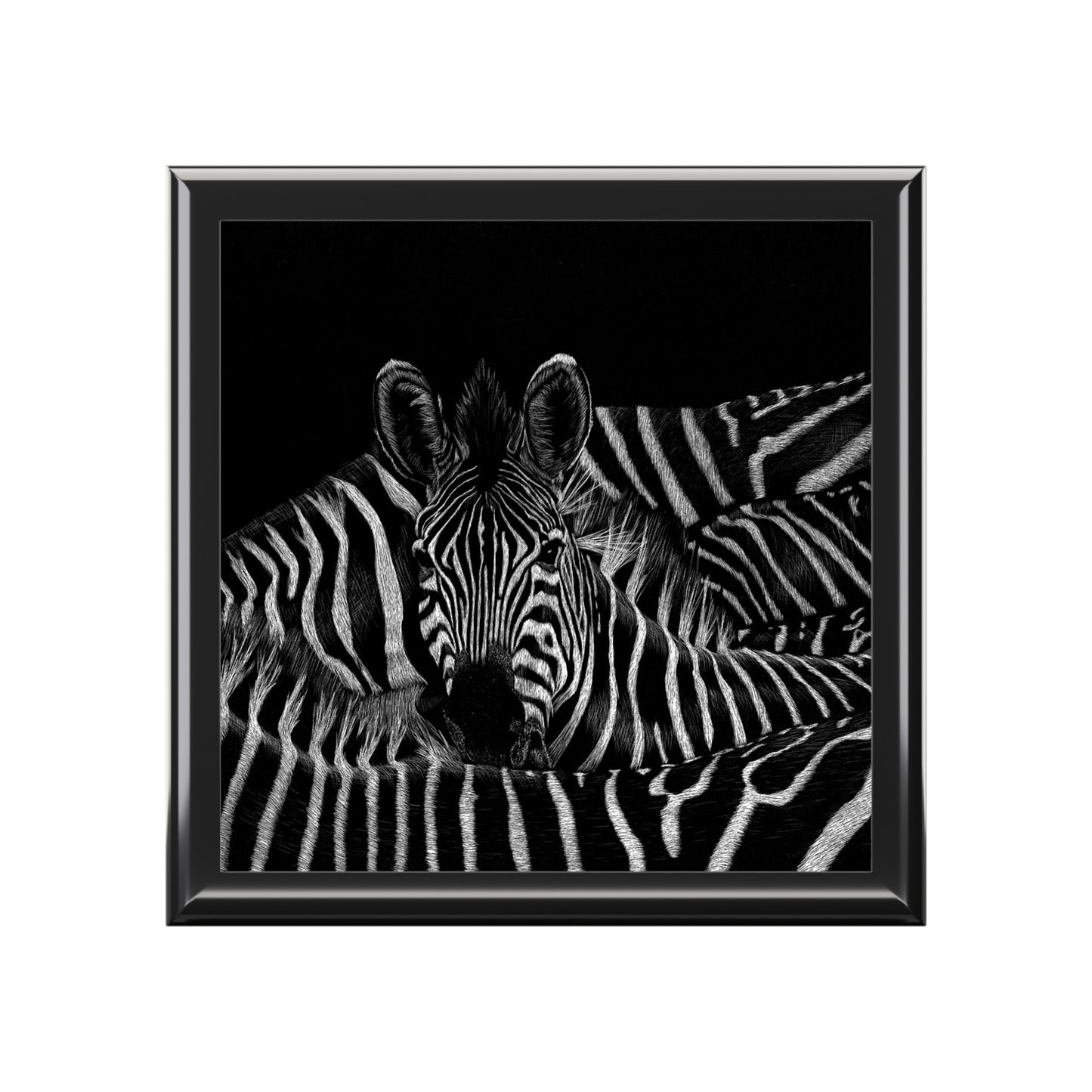 Zebra Stripes Jewelry Box — Black and White Animal Print Keepsake Box