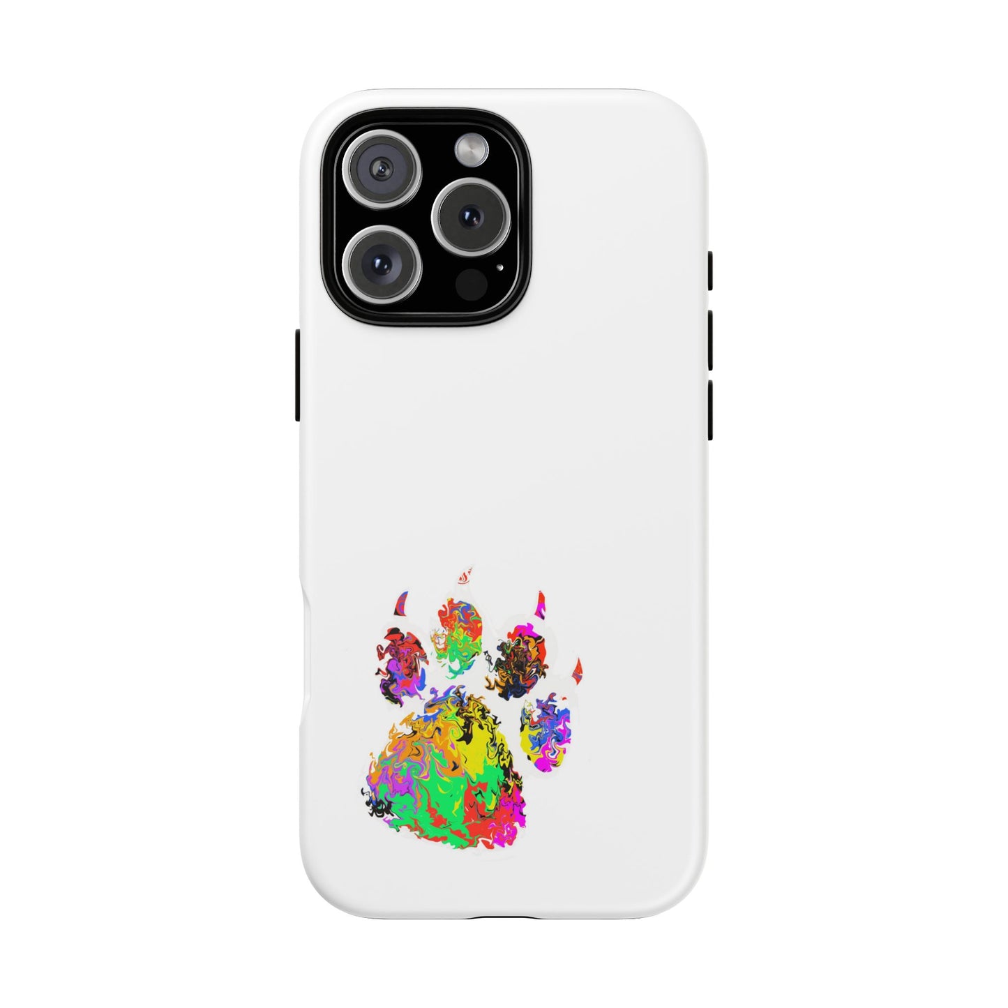 Colorful Paw Print Phone Case — Protective Pet Lover iPhone Case