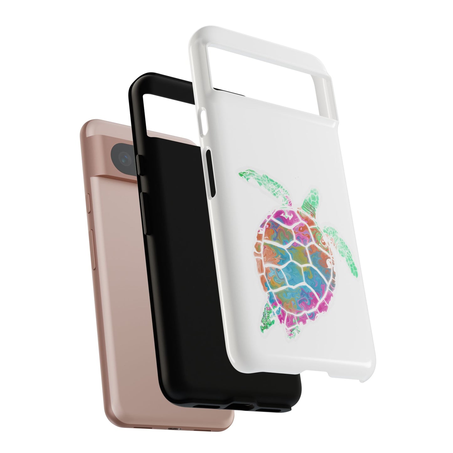 Sea Turtle Tough Phone Case — Colorful Watercolor Turtle Protective Cover