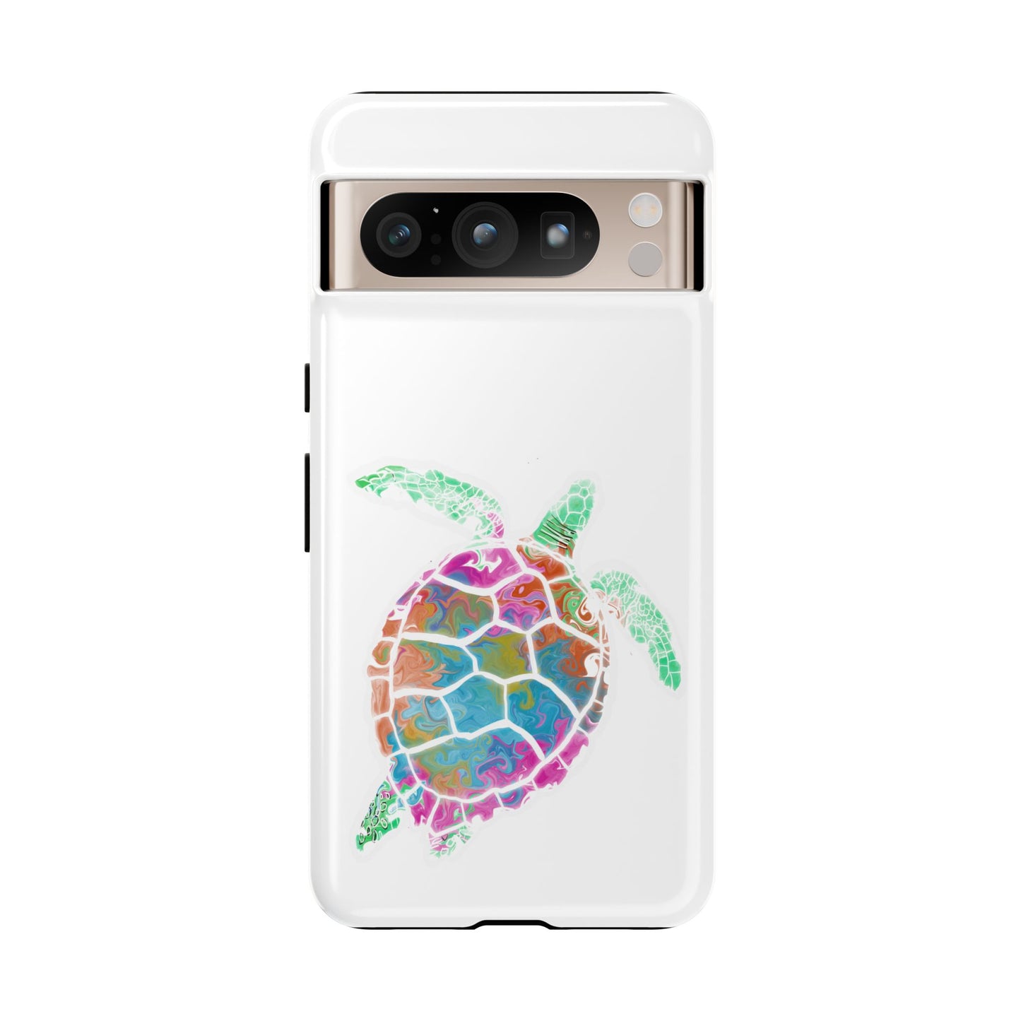 Sea Turtle Tough Phone Case — Colorful Watercolor Turtle Protective Cover