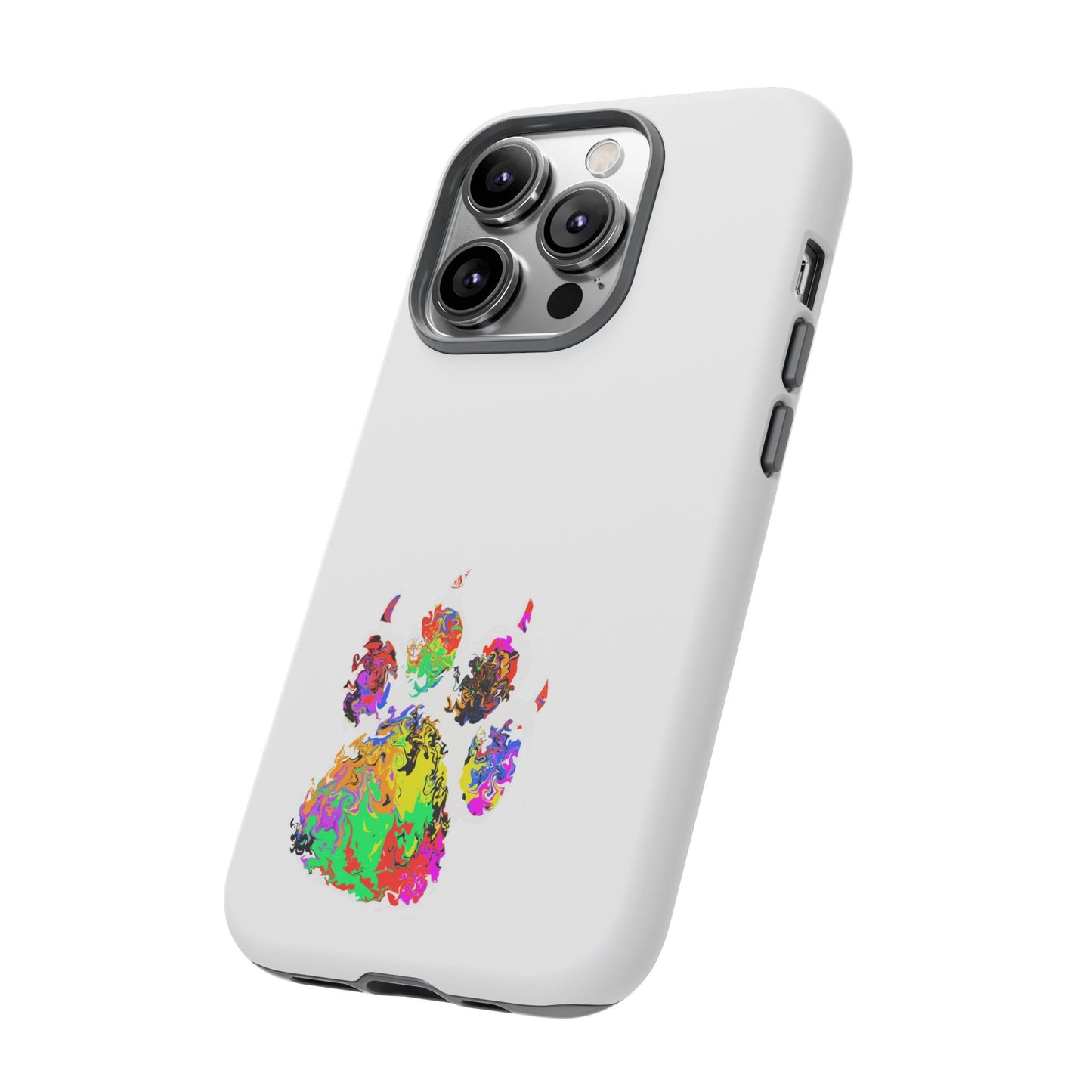 Colorful Paw Print Phone Case — Protective Pet Lover iPhone Case