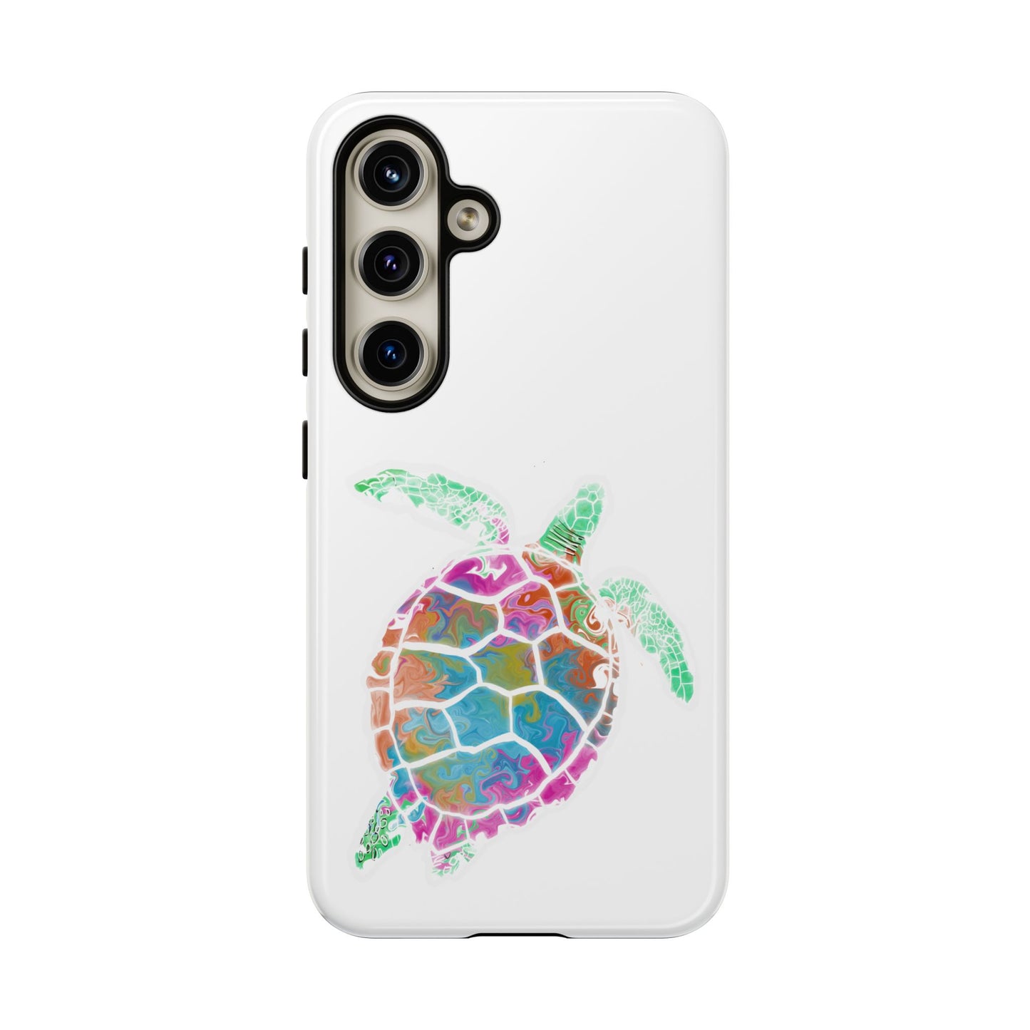 Sea Turtle Tough Phone Case — Colorful Watercolor Turtle Protective Cover