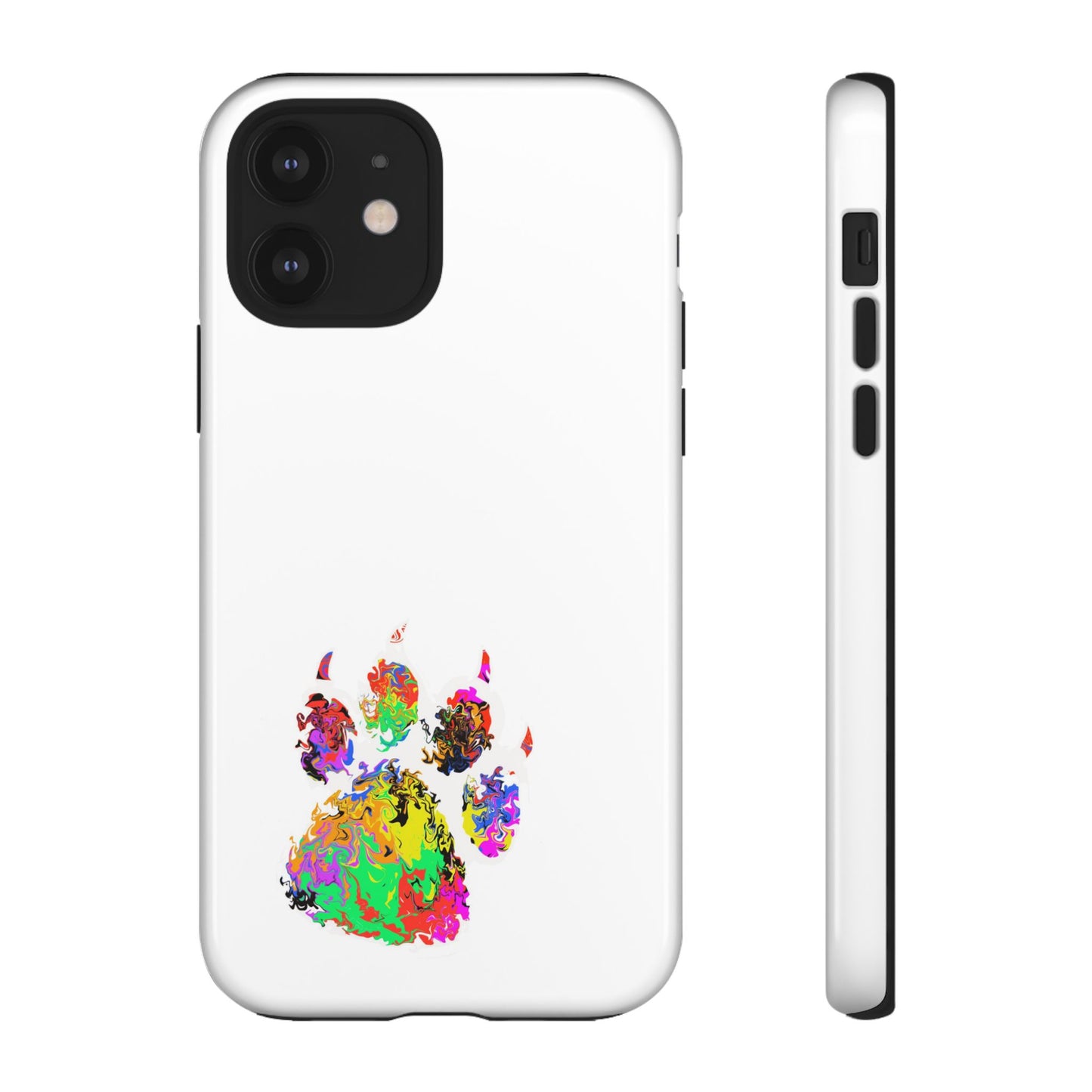 Colorful Paw Print Phone Case — Protective Pet Lover iPhone Case