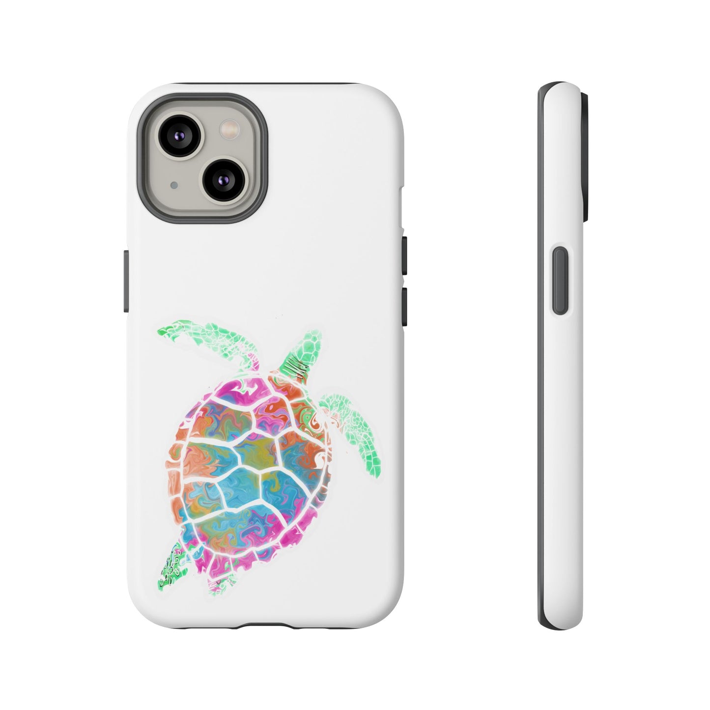 Sea Turtle Tough Phone Case — Colorful Watercolor Turtle Protective Cover