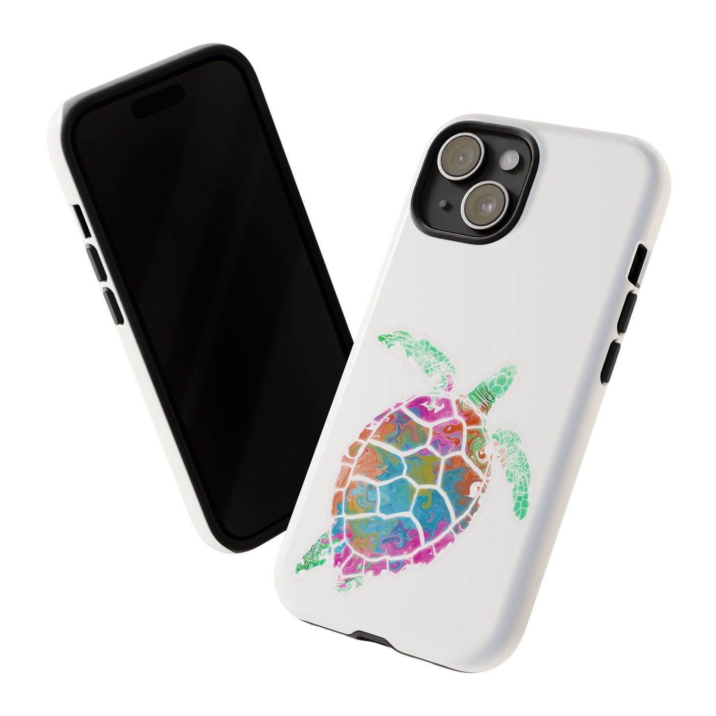 Sea Turtle Tough Phone Case — Colorful Watercolor Turtle Protective Cover