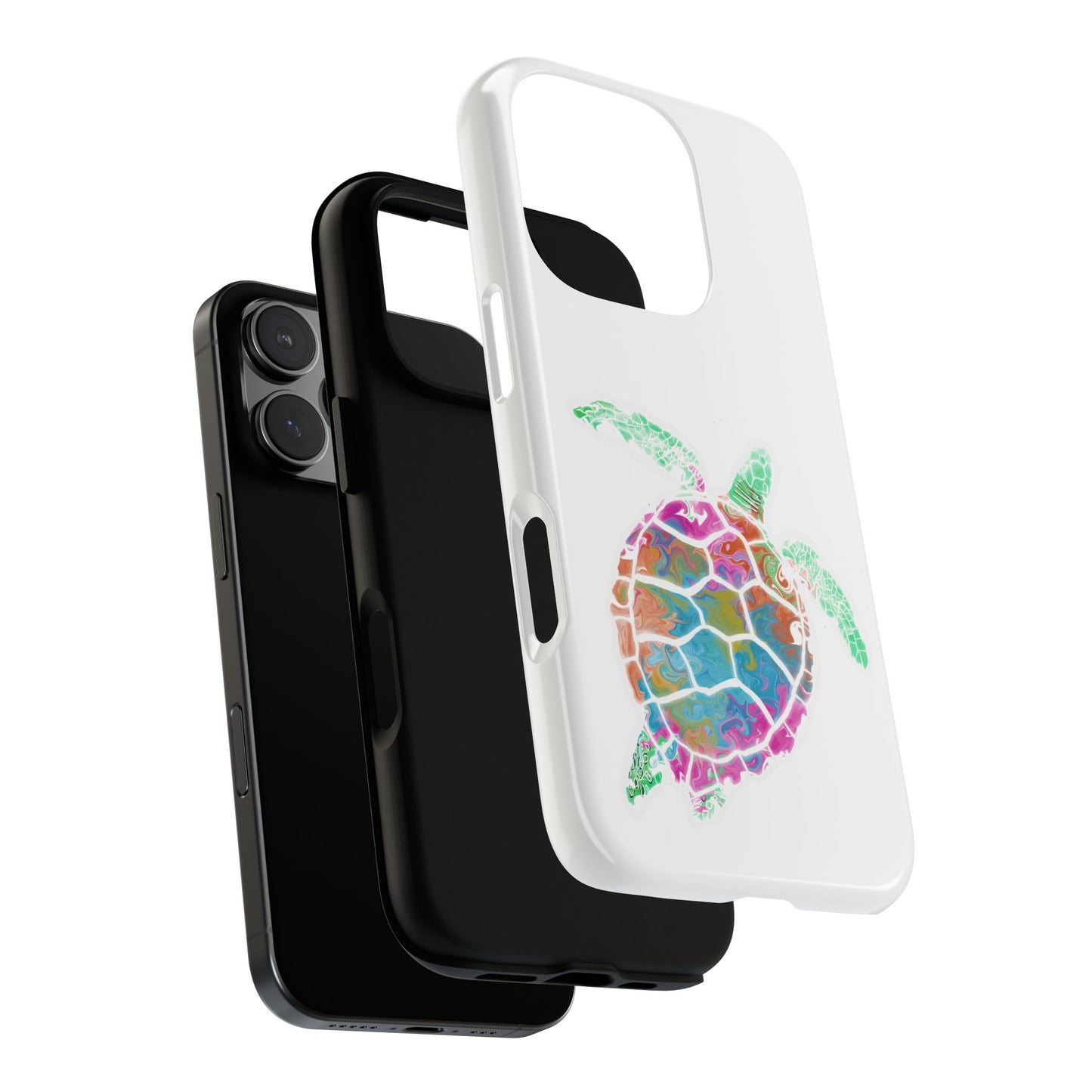 Sea Turtle Tough Phone Case — Colorful Watercolor Turtle Protective Cover