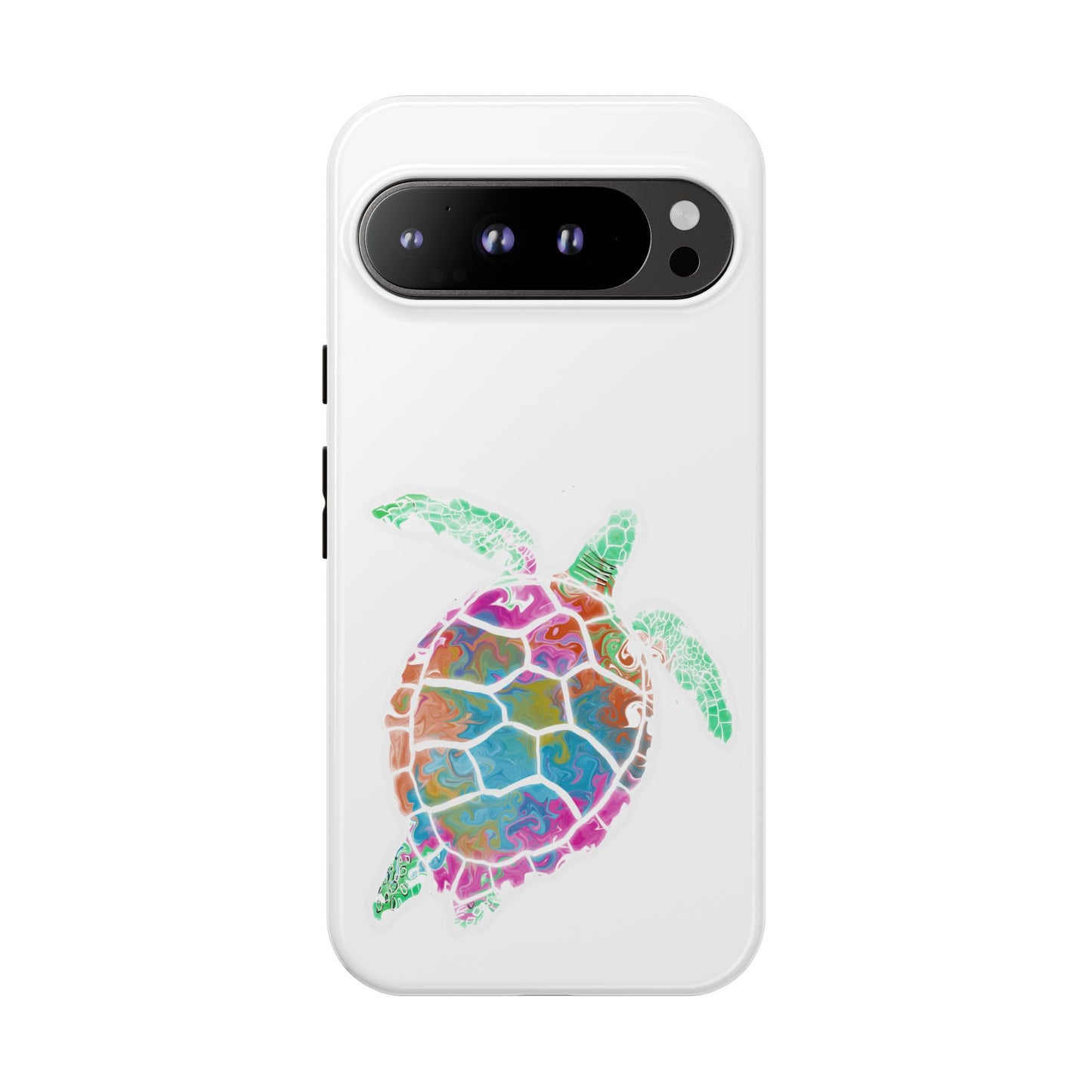 Sea Turtle Tough Phone Case — Colorful Watercolor Turtle Protective Cover