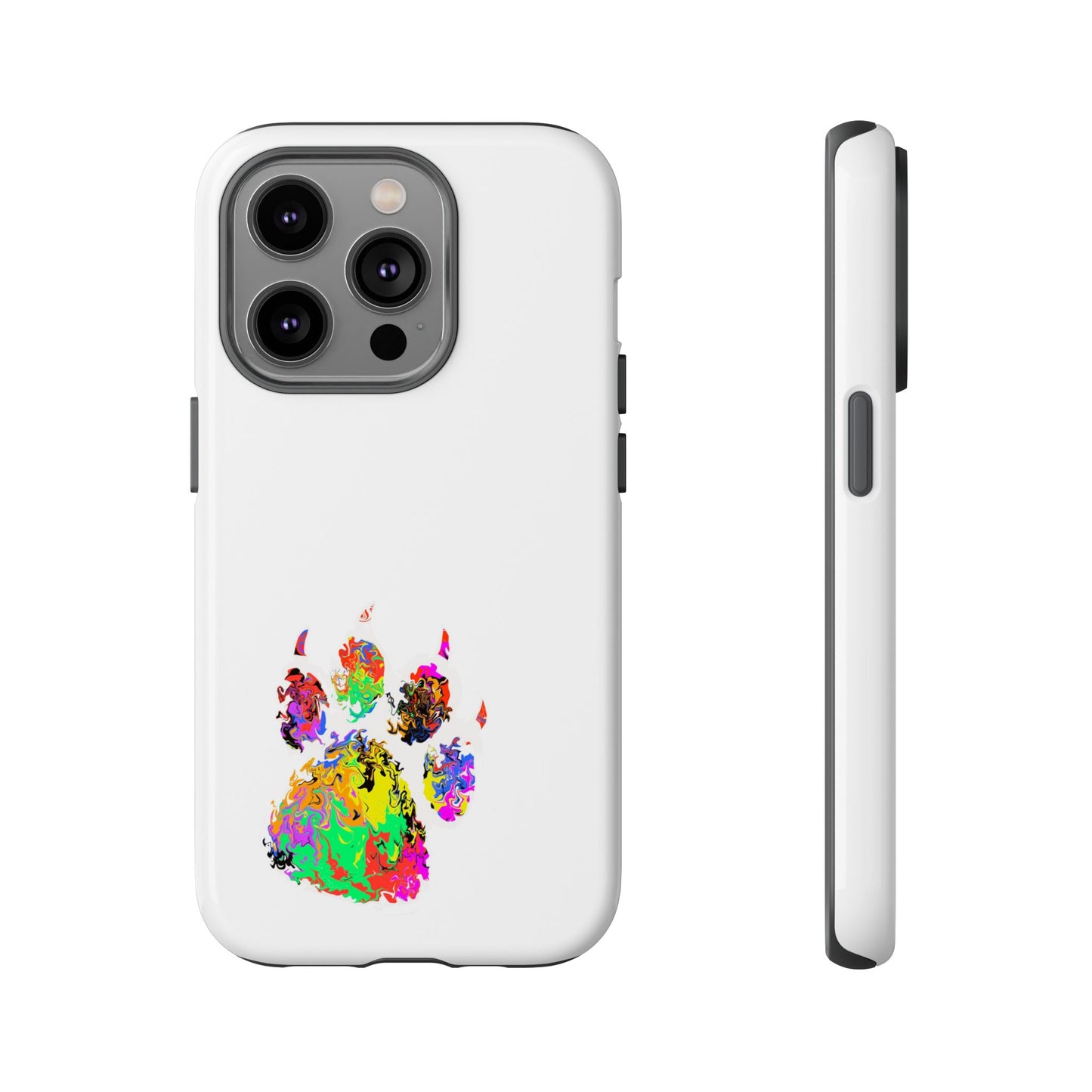 Colorful Paw Print Phone Case — Protective Pet Lover iPhone Case