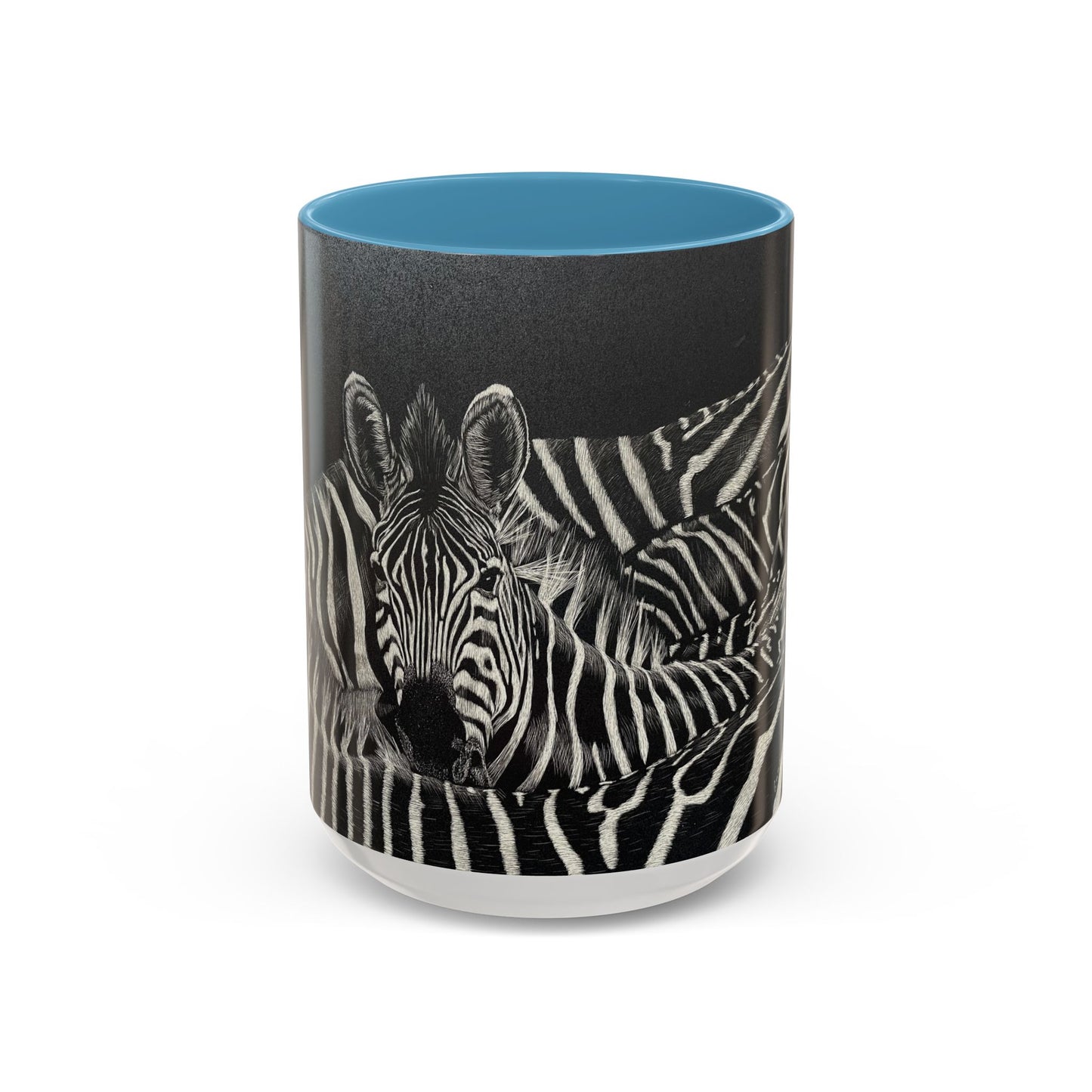 Zebra Stripe Accent Coffee Mug — Black Interior 11/15oz
