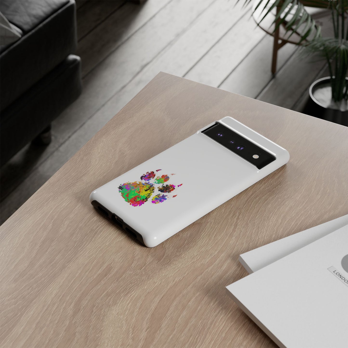 Colorful Paw Print Phone Case — Protective Pet Lover iPhone Case