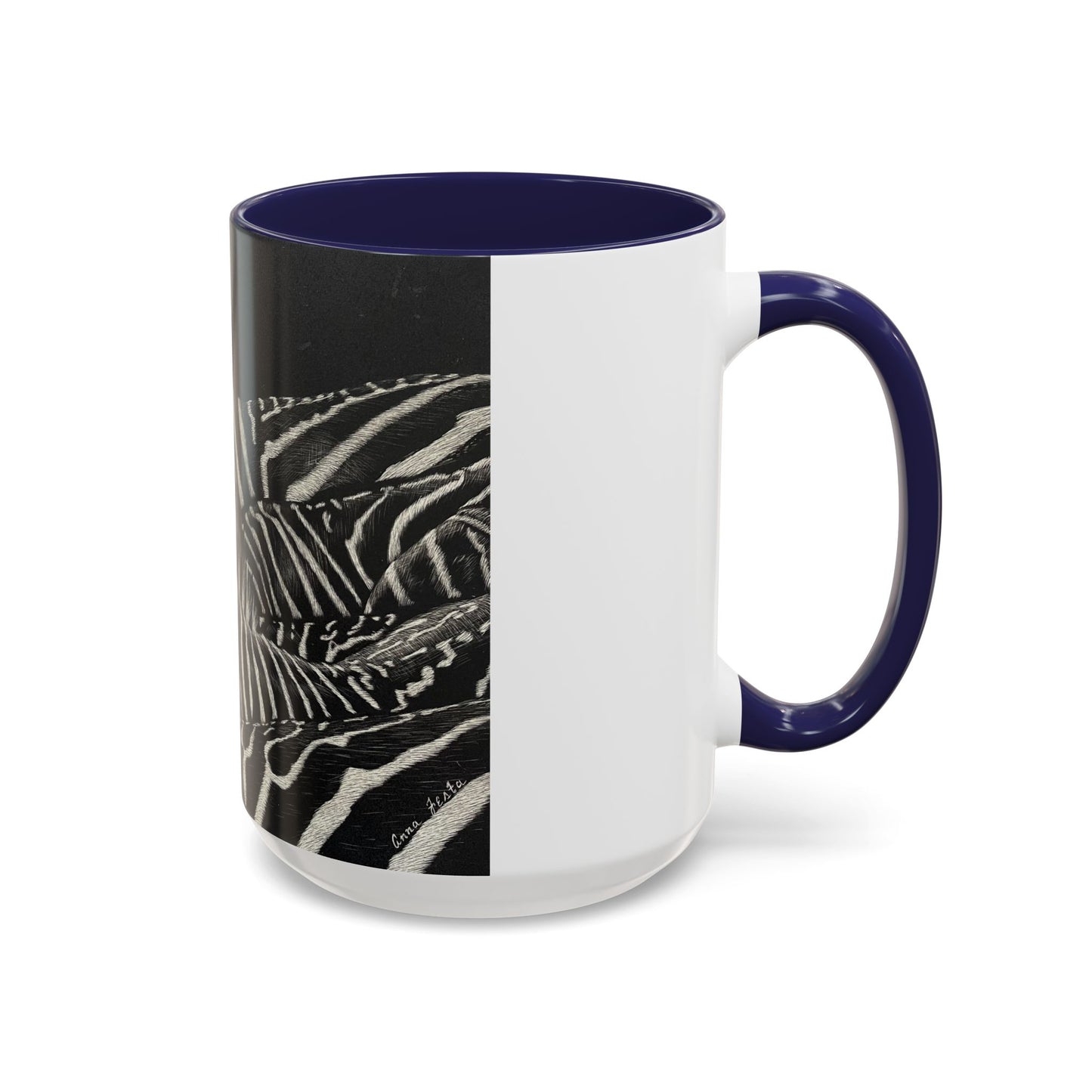 Zebra Stripe Accent Coffee Mug — Black Interior 11/15oz