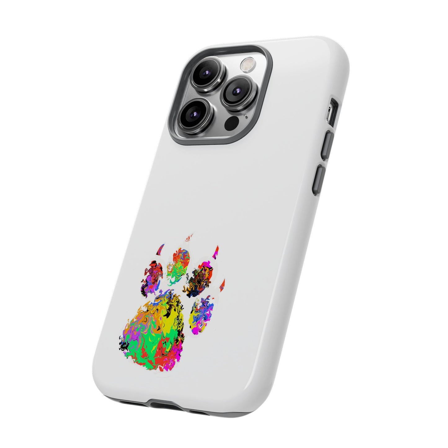 Colorful Paw Print Phone Case — Protective Pet Lover iPhone Case