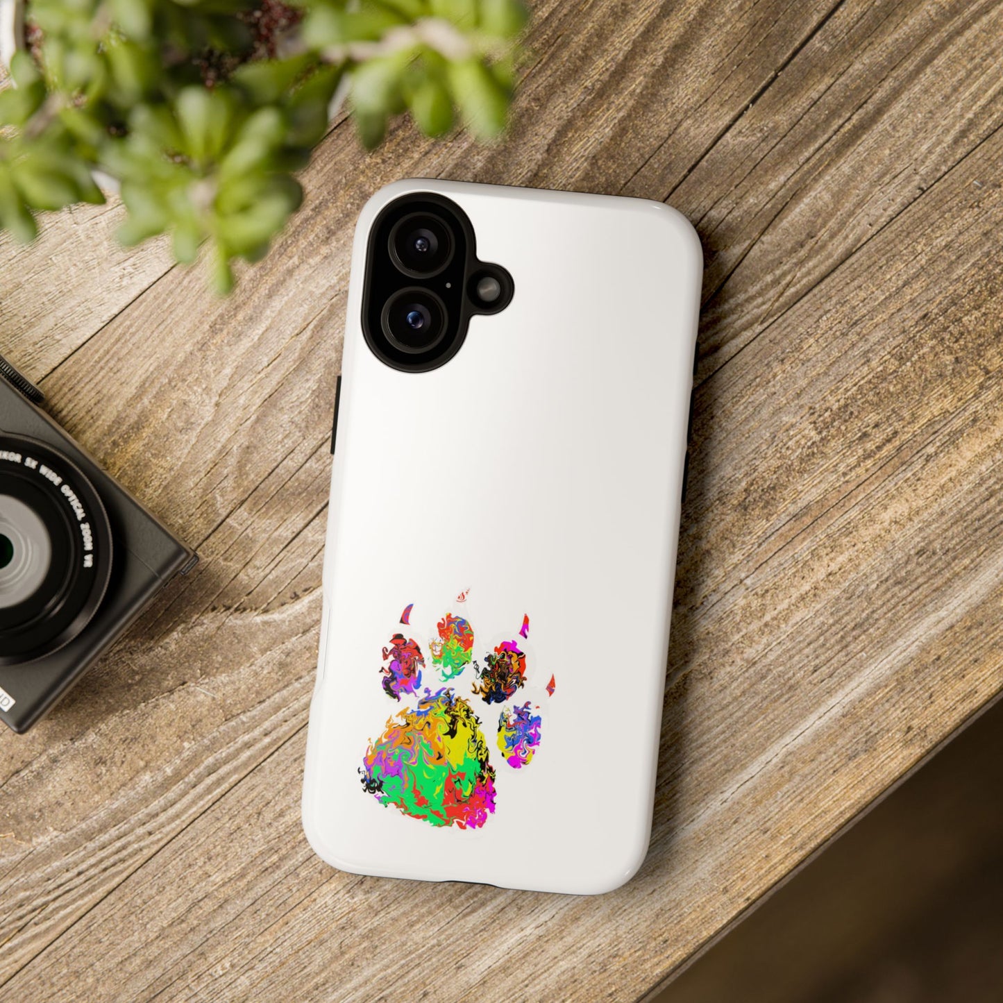Colorful Paw Print Phone Case — Protective Pet Lover iPhone Case