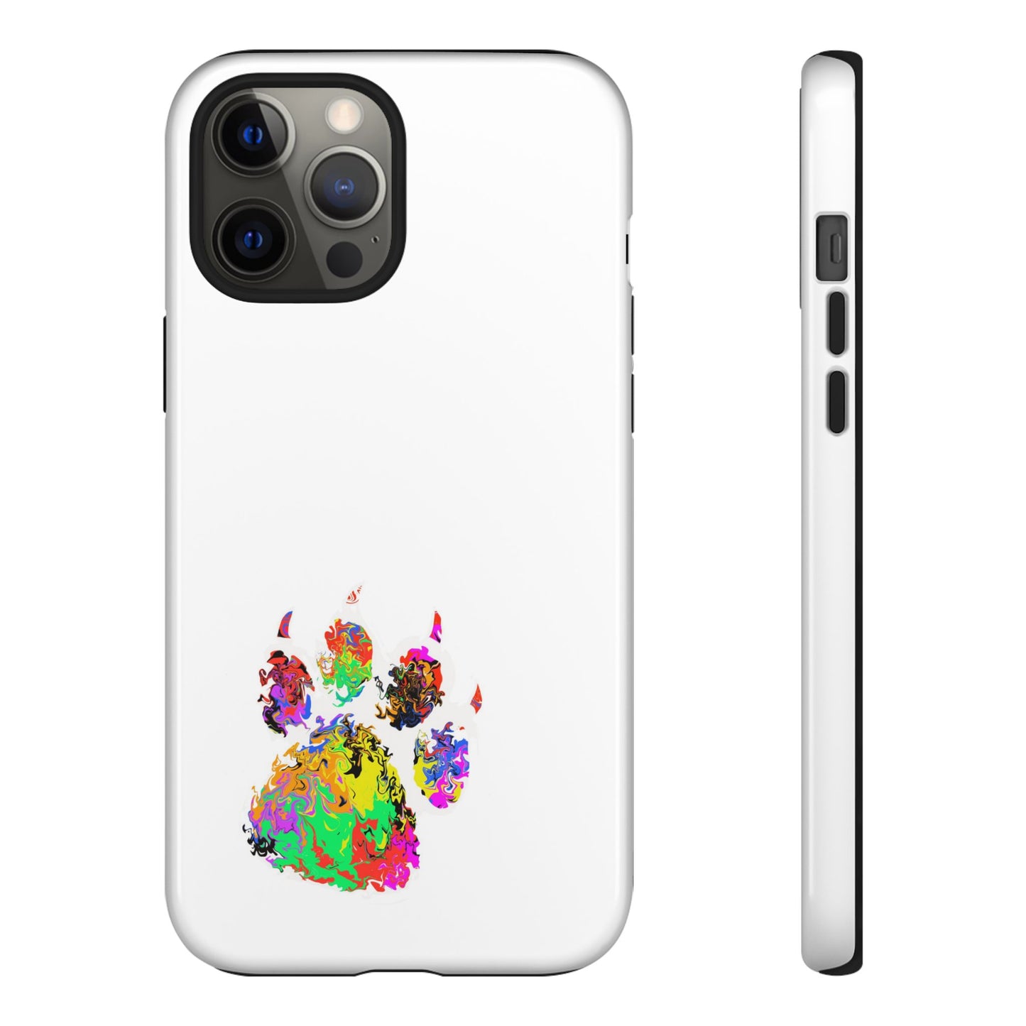 Colorful Paw Print Phone Case — Protective Pet Lover iPhone Case