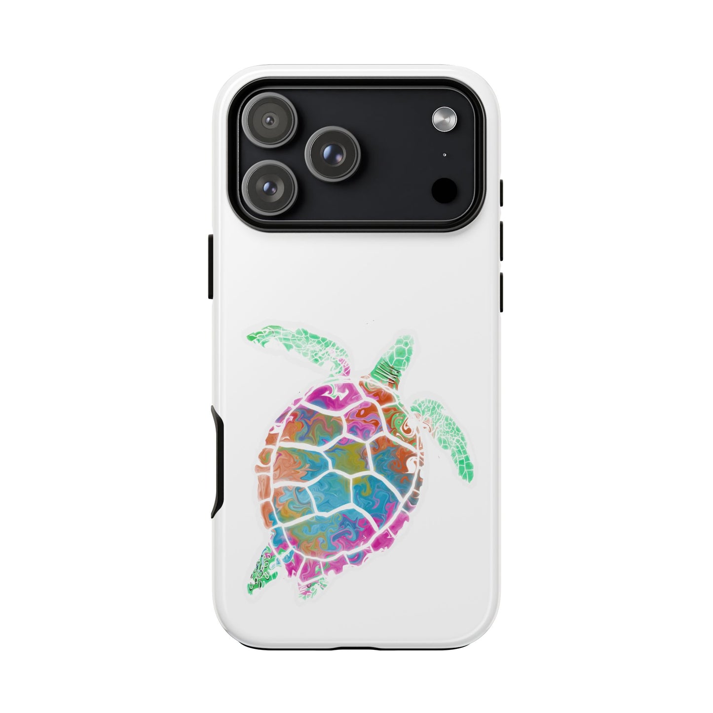 Sea Turtle Tough Phone Case — Colorful Watercolor Turtle Protective Cover