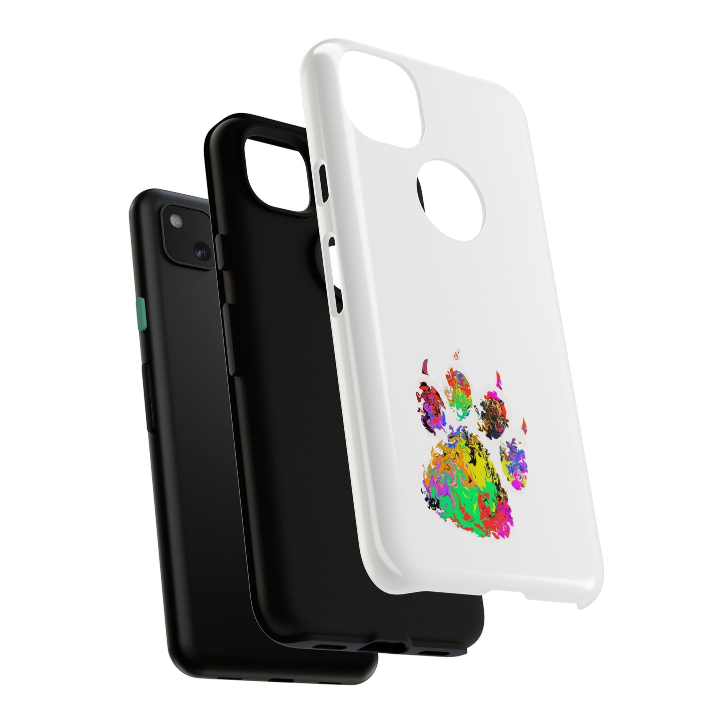 Colorful Paw Print Phone Case — Protective Pet Lover iPhone Case