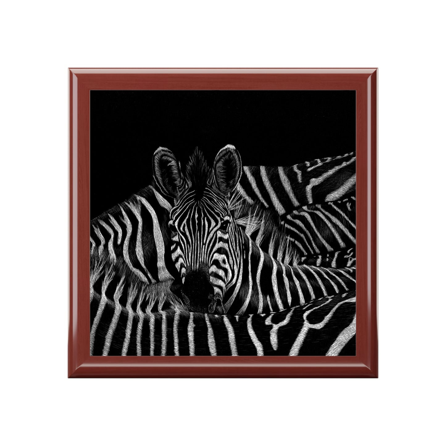 Zebra Stripes Jewelry Box — Black and White Animal Print Keepsake Box