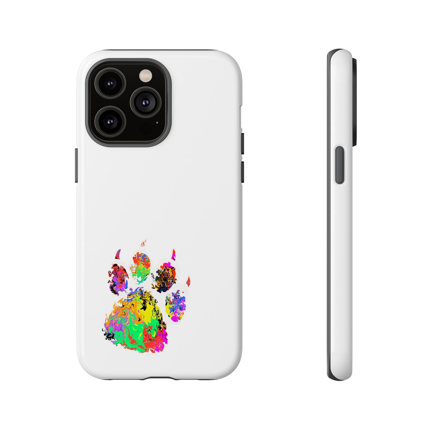 Colorful Paw Print Phone Case — Protective Pet Lover iPhone Case