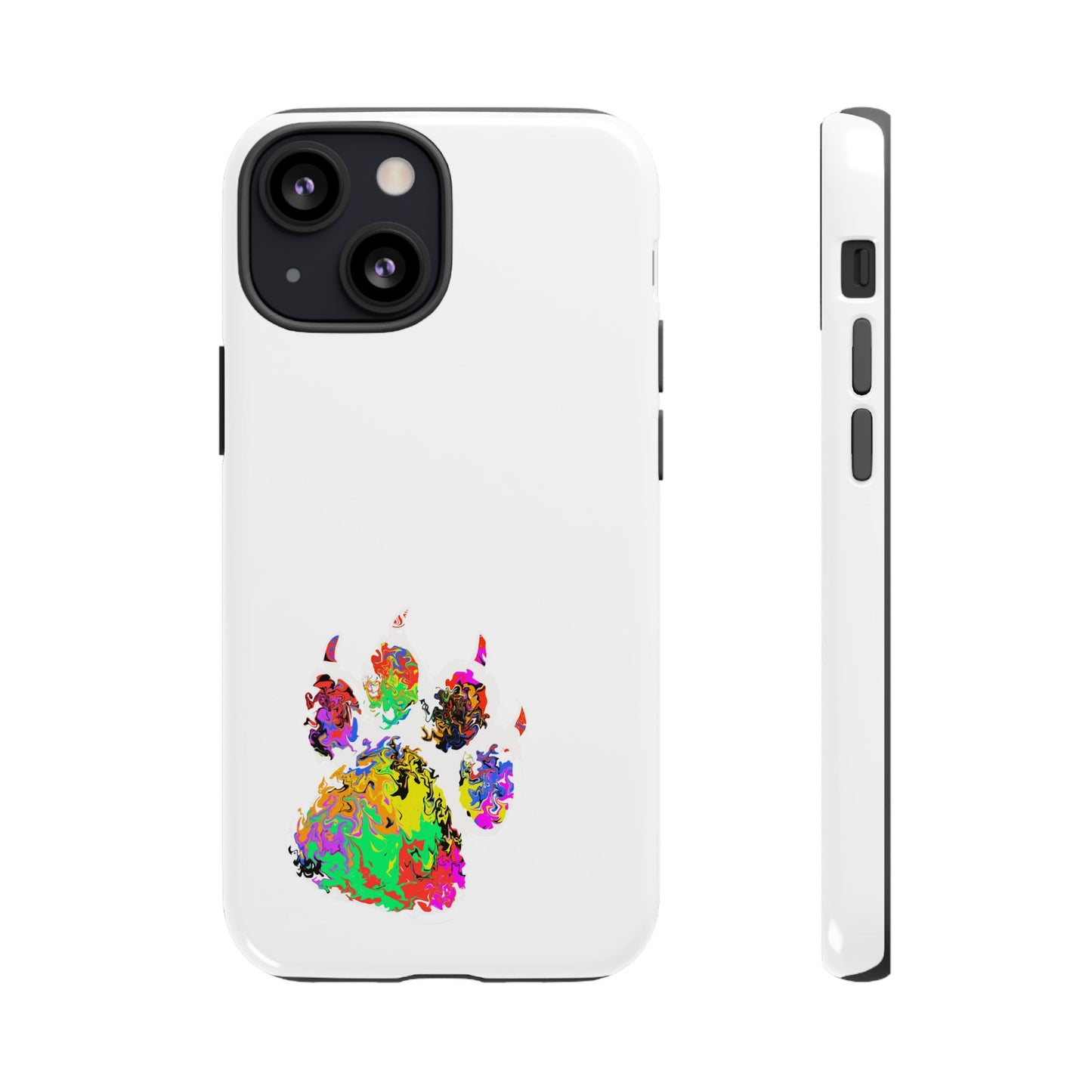 Colorful Paw Print Phone Case — Protective Pet Lover iPhone Case