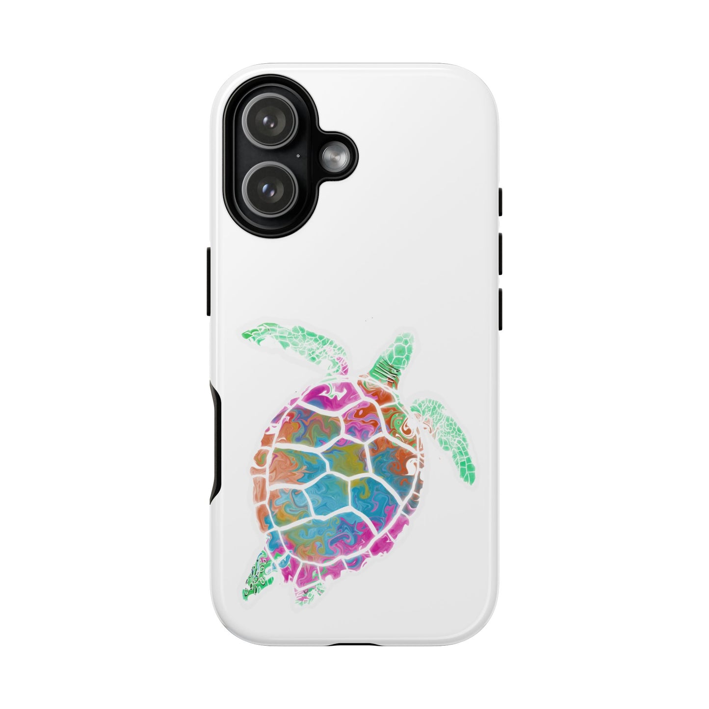 Sea Turtle Tough Phone Case — Colorful Watercolor Turtle Protective Cover