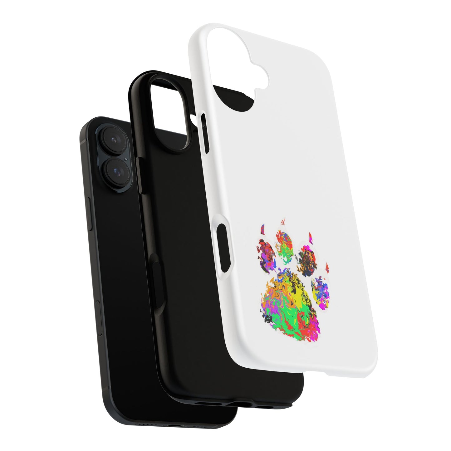 Colorful Paw Print Phone Case — Protective Pet Lover iPhone Case