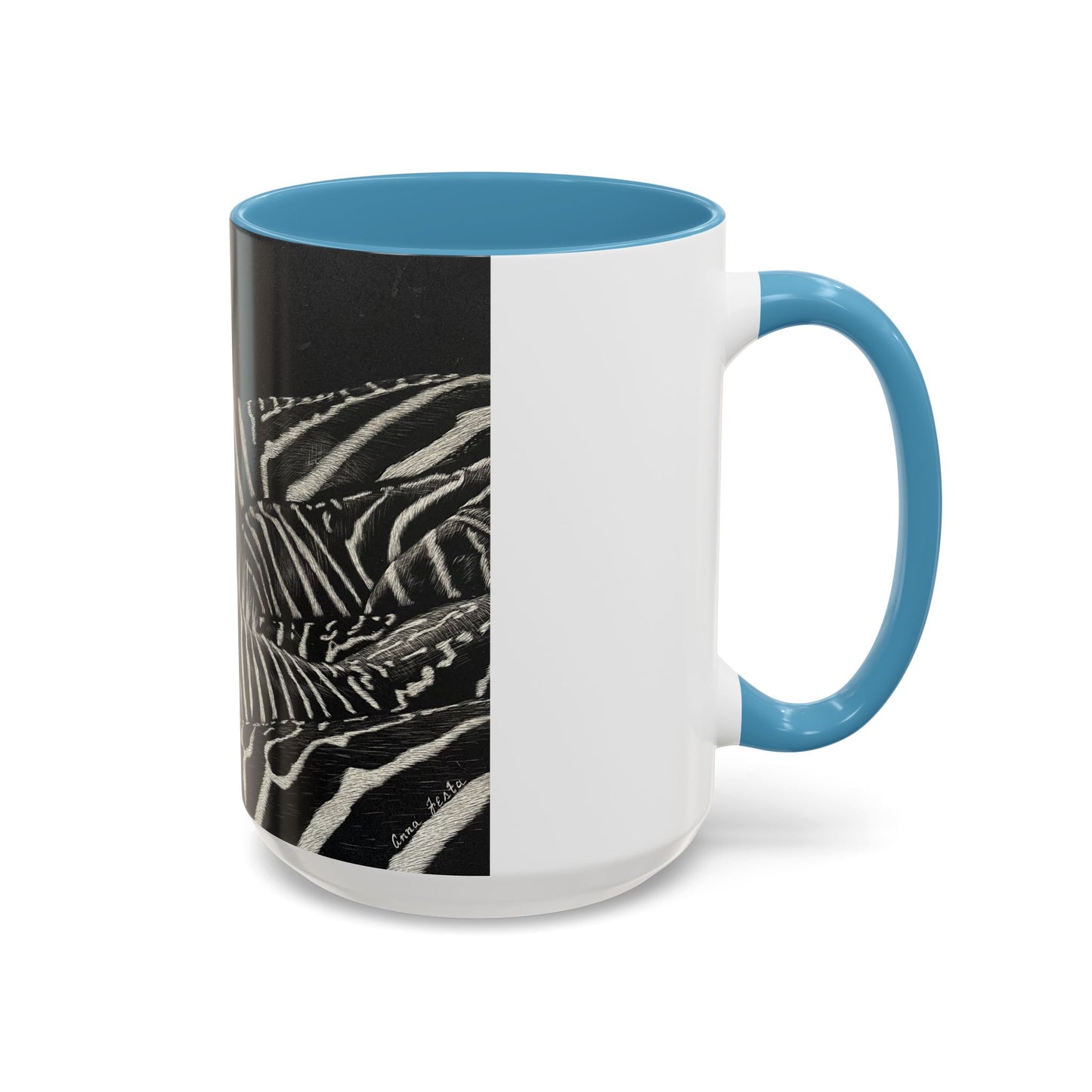 Zebra Stripe Accent Coffee Mug — Black Interior 11/15oz