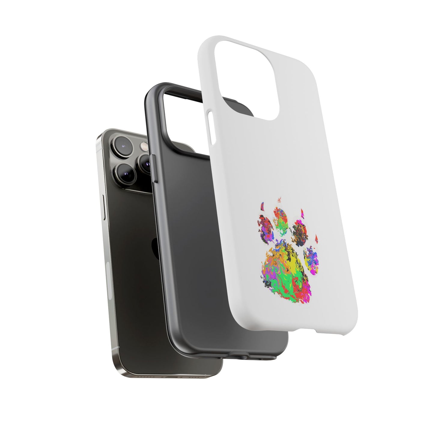 Colorful Paw Print Phone Case — Protective Pet Lover iPhone Case