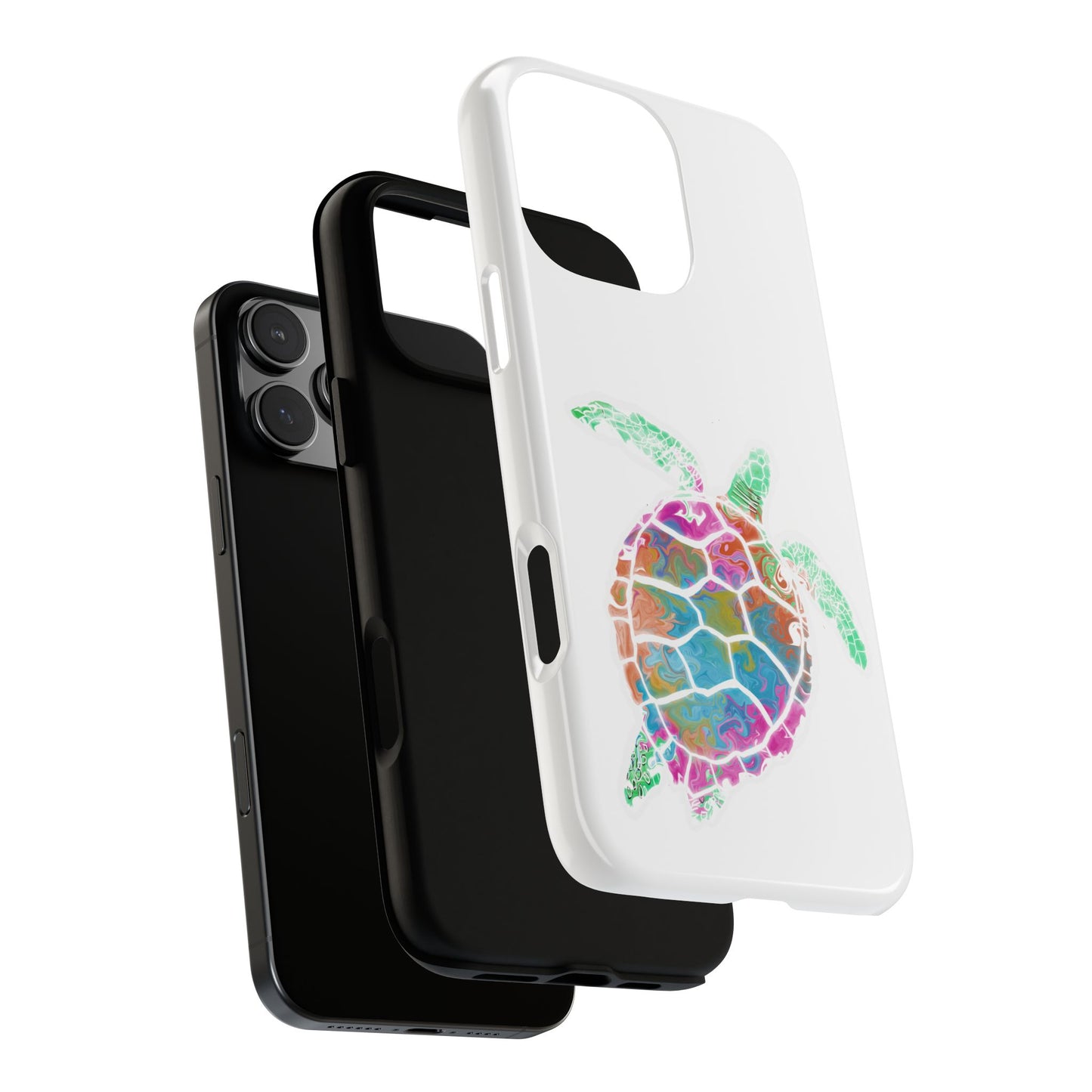 Sea Turtle Tough Phone Case — Colorful Watercolor Turtle Protective Cover