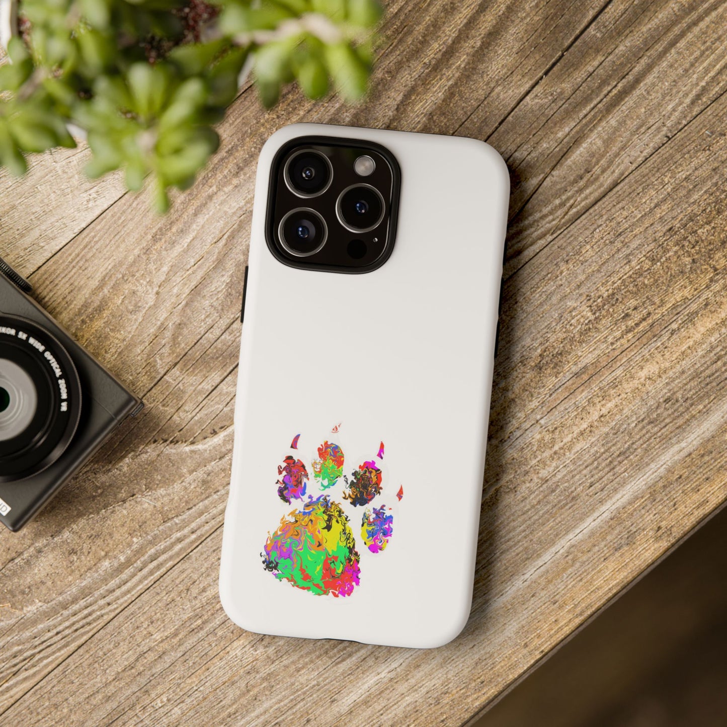 Colorful Paw Print Phone Case — Protective Pet Lover iPhone Case