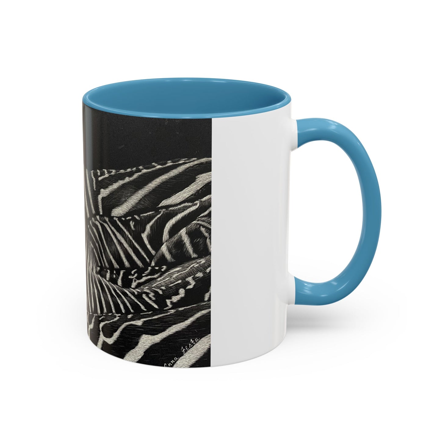 Zebra Stripe Accent Coffee Mug — Black Interior 11/15oz